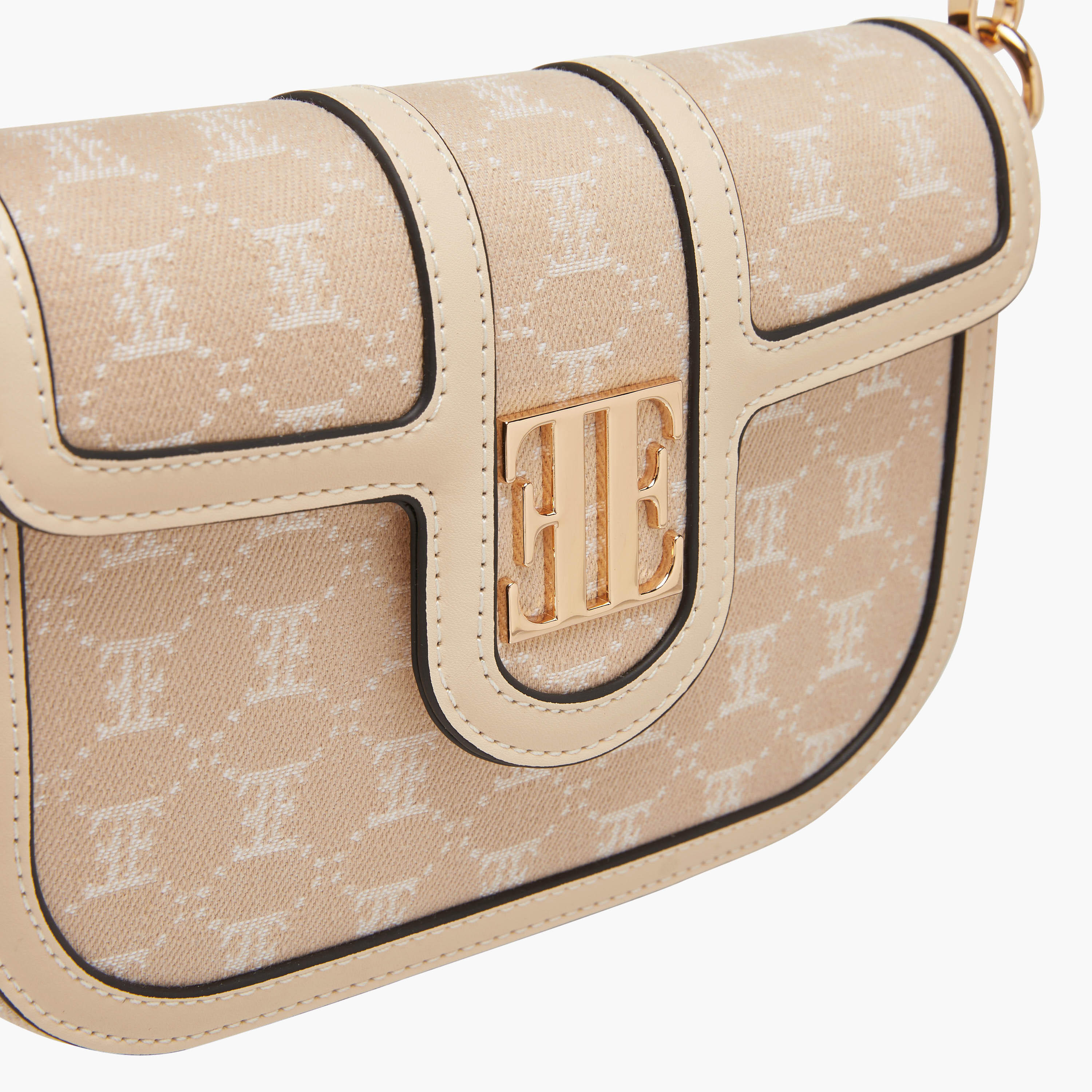 Elle Monogram Textured Crossbody Bag with Adjustable Strap-women-bagsandwallets-handbags-image-4