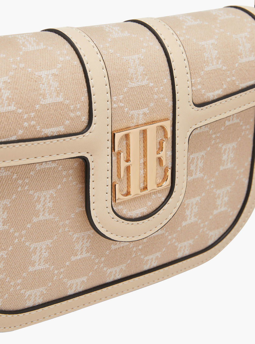 Elle Monogram Textured Crossbody Bag with Adjustable Strap-women-bagsandwallets-handbags-image-4