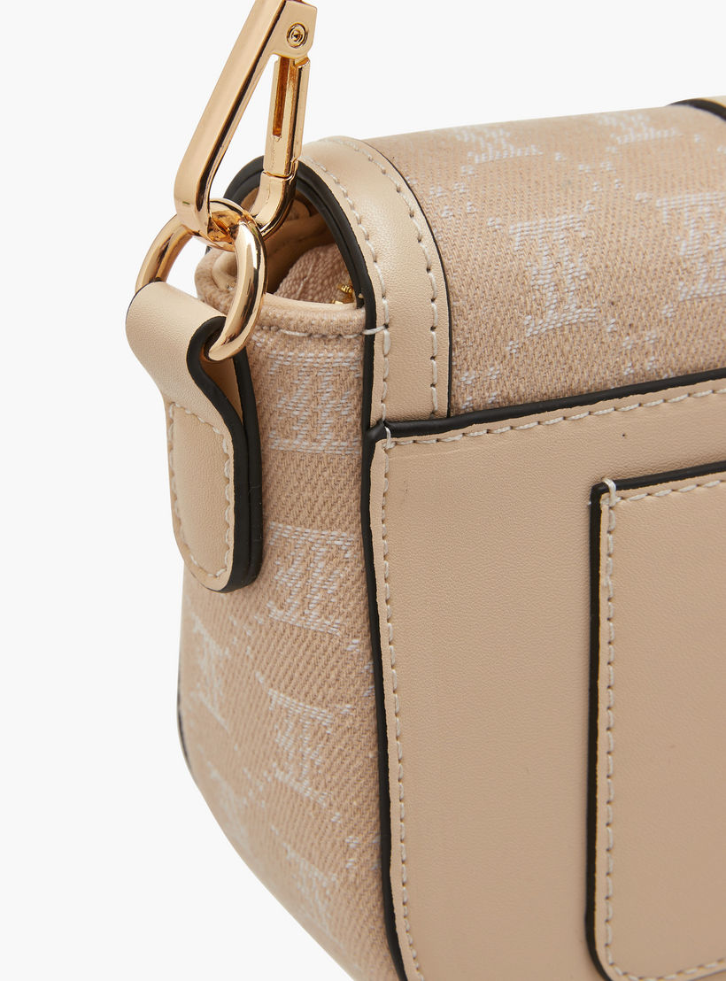 Elle Monogram Textured Crossbody Bag with Adjustable Strap-women-bagsandwallets-handbags-image-5