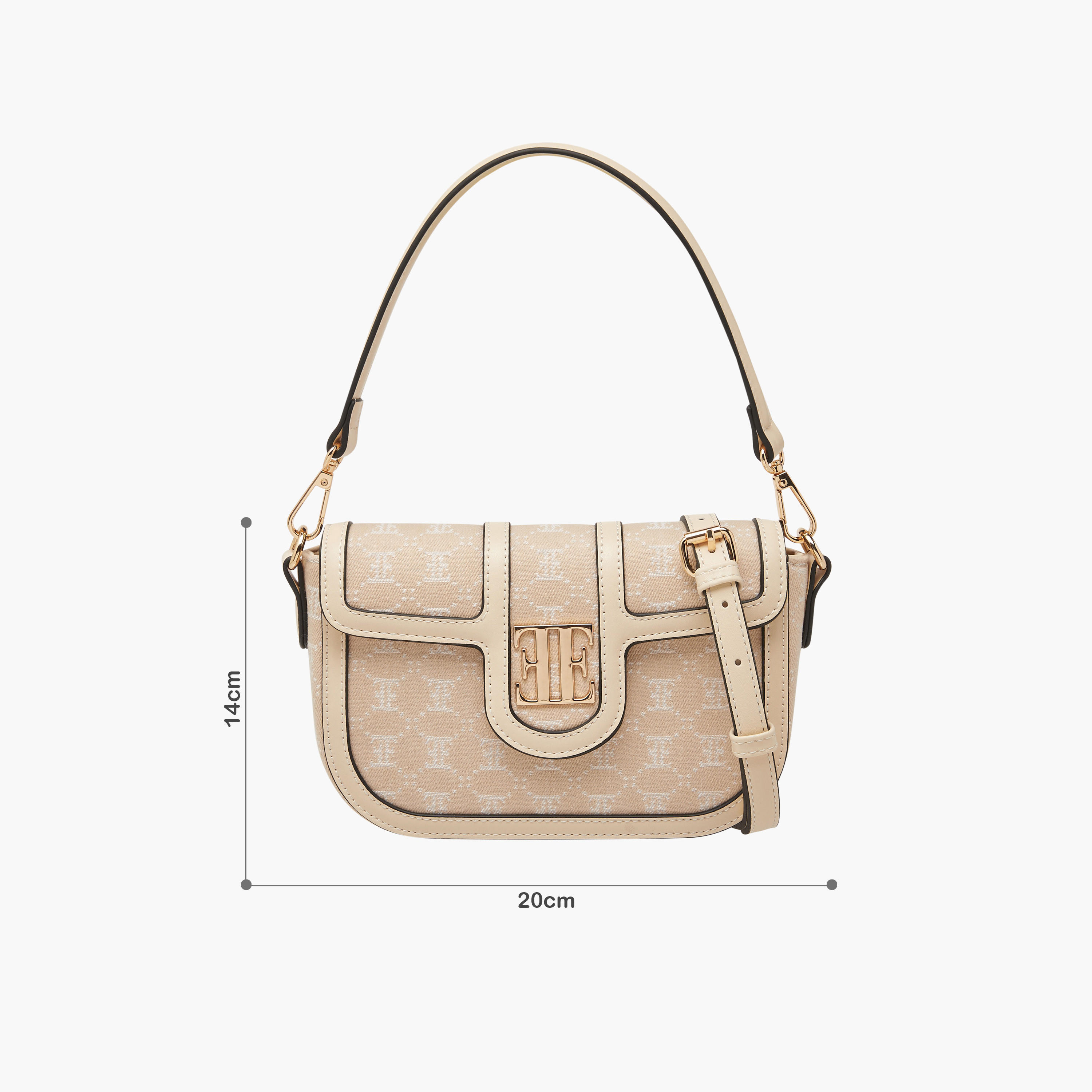 Elle Monogram Textured Crossbody Bag with Adjustable Strap-women-bagsandwallets-handbags-image-8