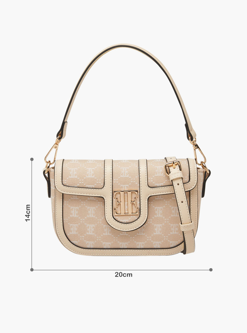 Elle Monogram Textured Crossbody Bag with Adjustable Strap-women-bagsandwallets-handbags-image-8