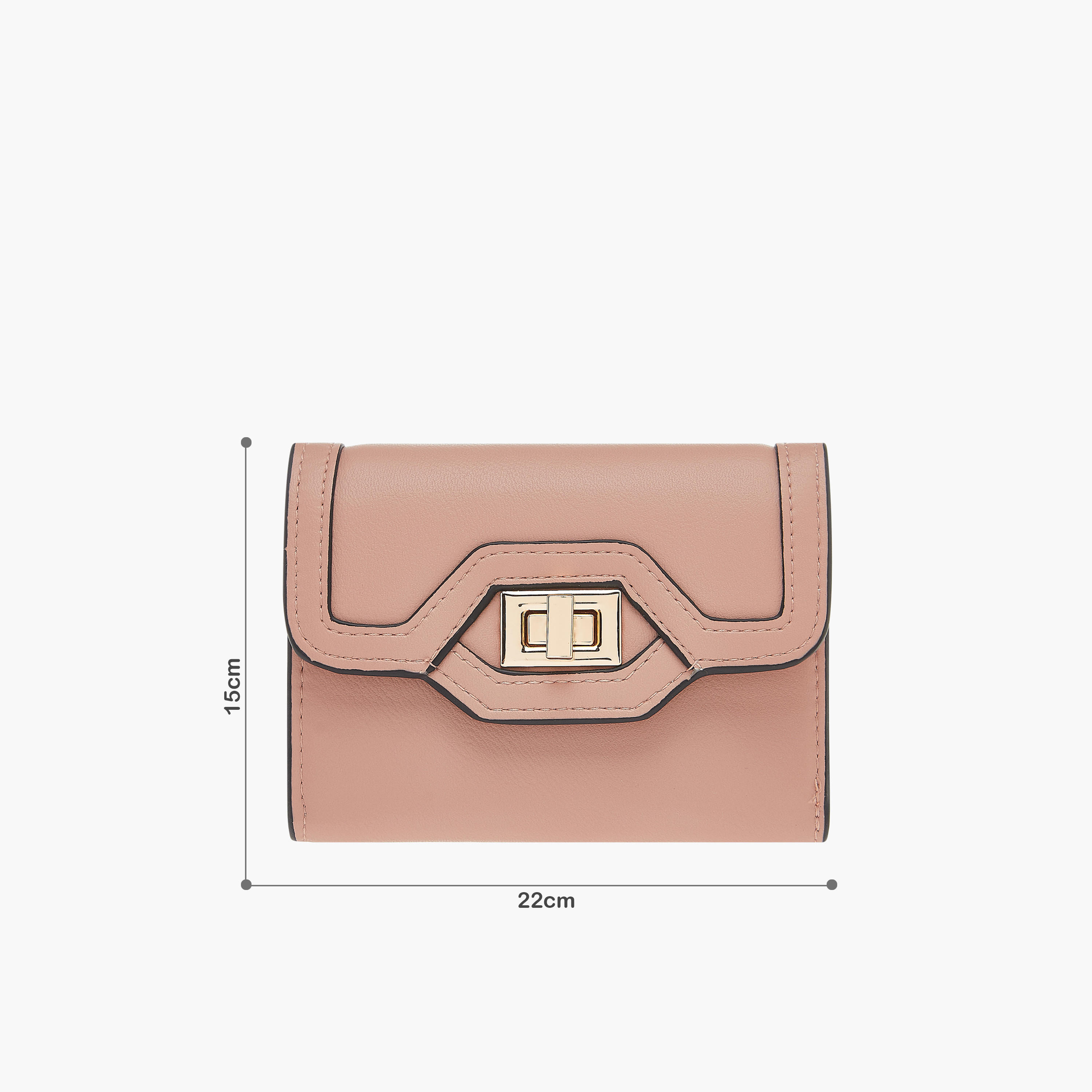 Celeste Solid Bi-Fold Wallet with Lock Clasp Closure-women-bagsandwallets-wallets-image-6