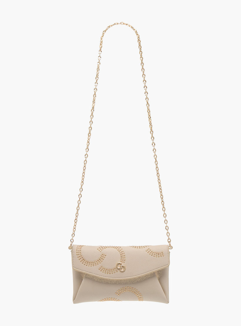 Celeste Stud Detail Clutch with Chain Strap and Flap Closure-women-bagsandwallets-handbags-image-2