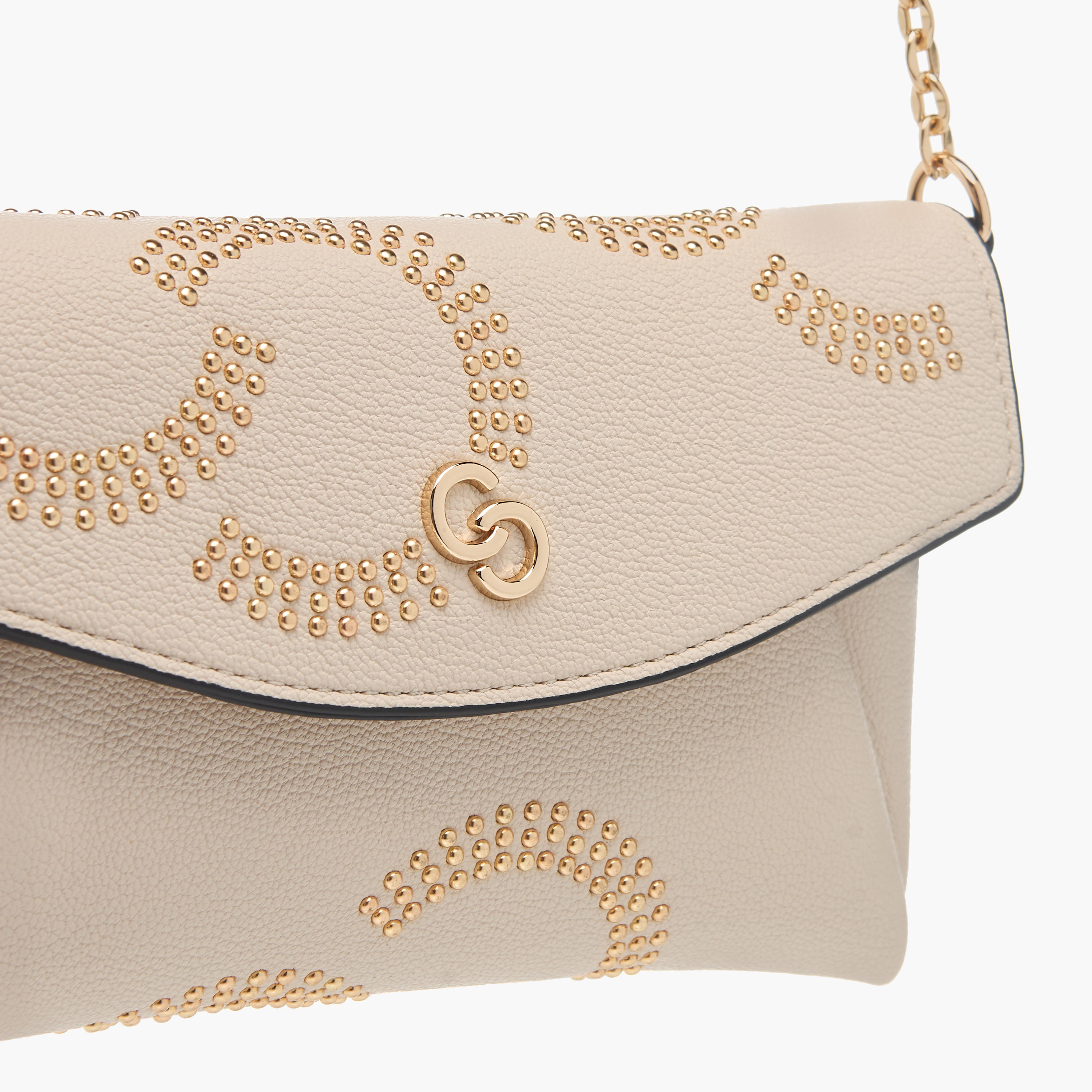 Celeste Stud Detail Clutch with Chain Strap and Flap Closure-women-bagsandwallets-handbags-image-4
