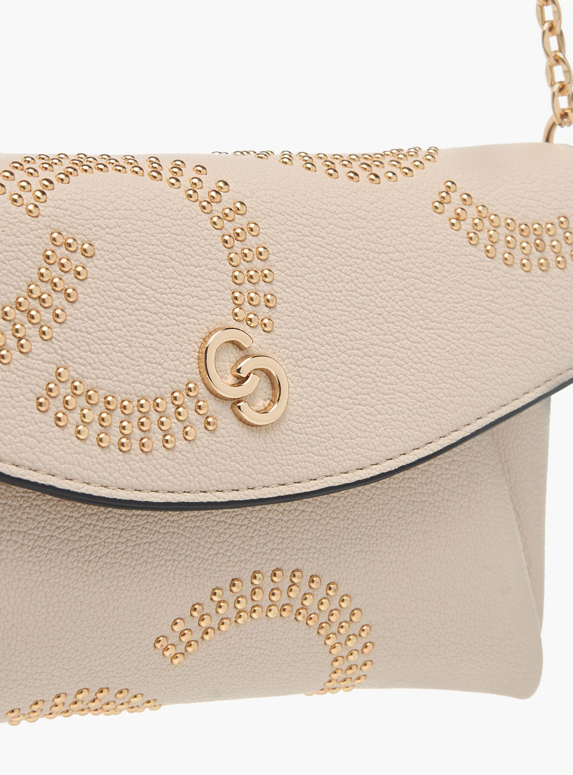 Celeste Stud Detail Clutch with Chain Strap and Flap Closure-women-bagsandwallets-handbags-image-4