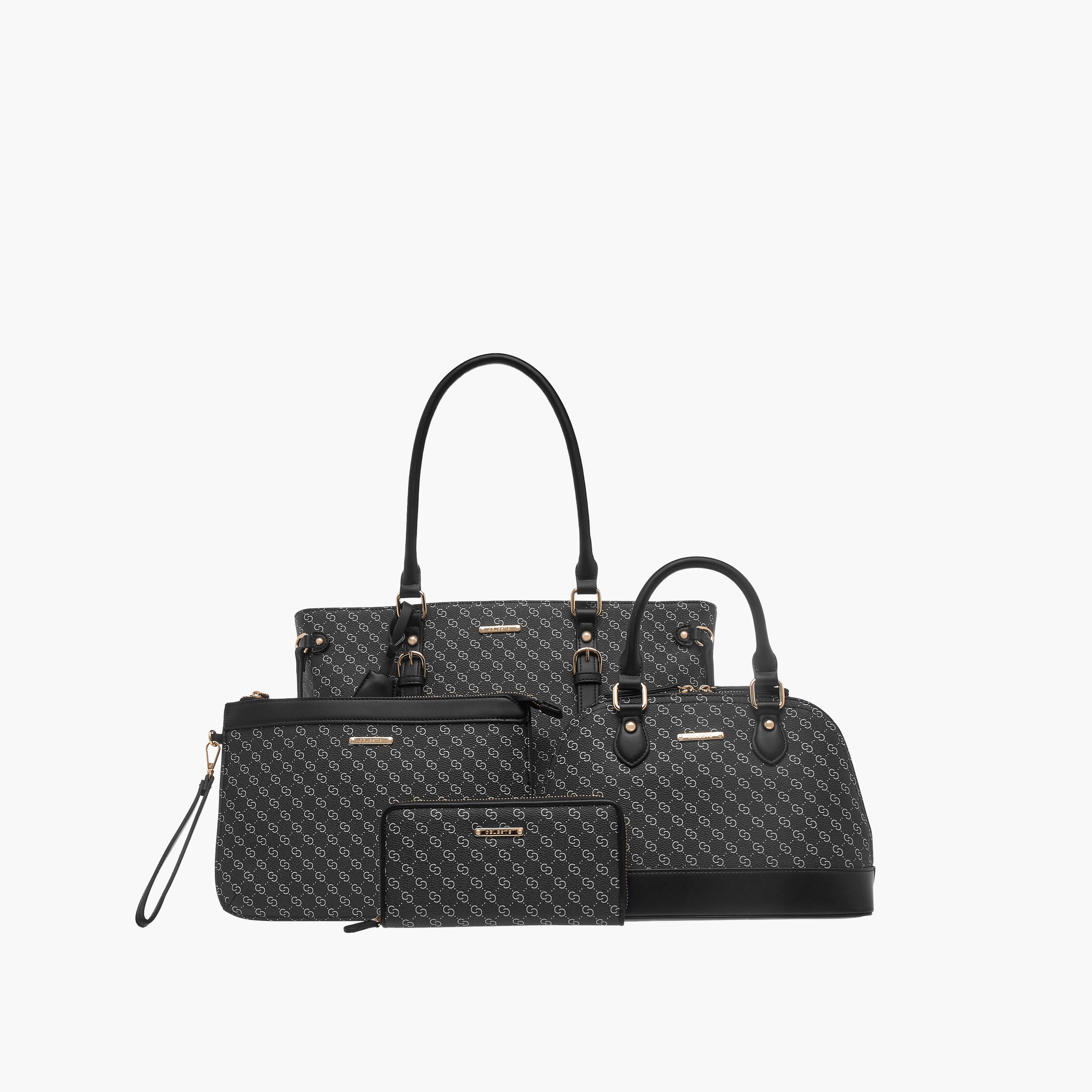 Celeste Monogram Print 4-Piece Bag Set-women-bagsandwallets-handbags-image-1