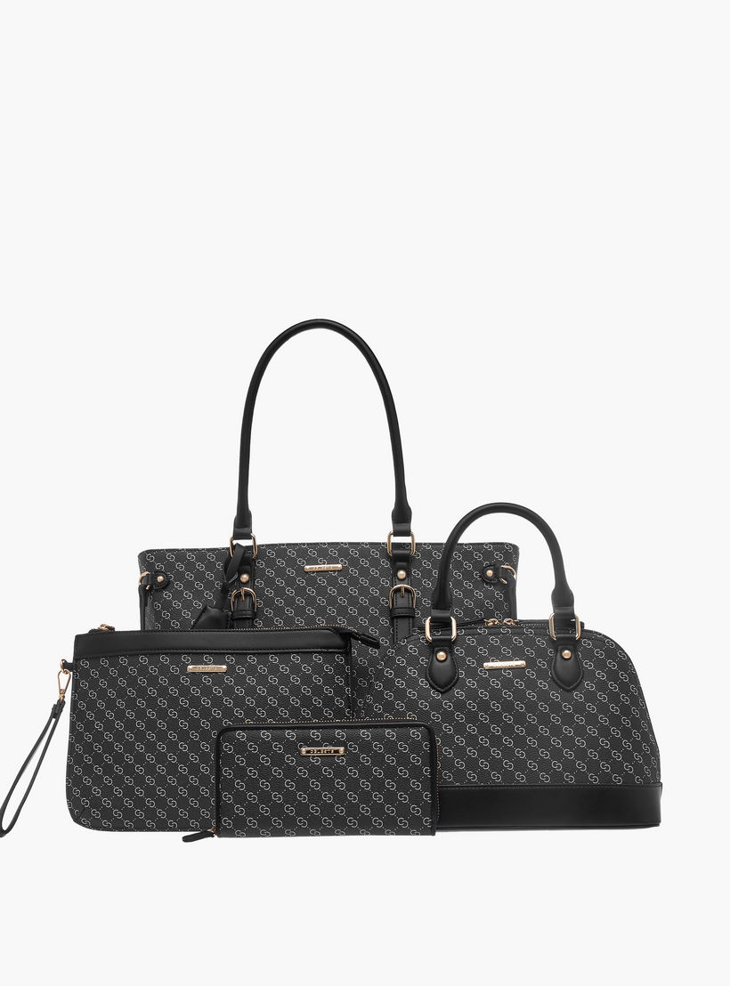 Celeste Monogram Print 4-Piece Bag Set-women-bagsandwallets-handbags-image-1