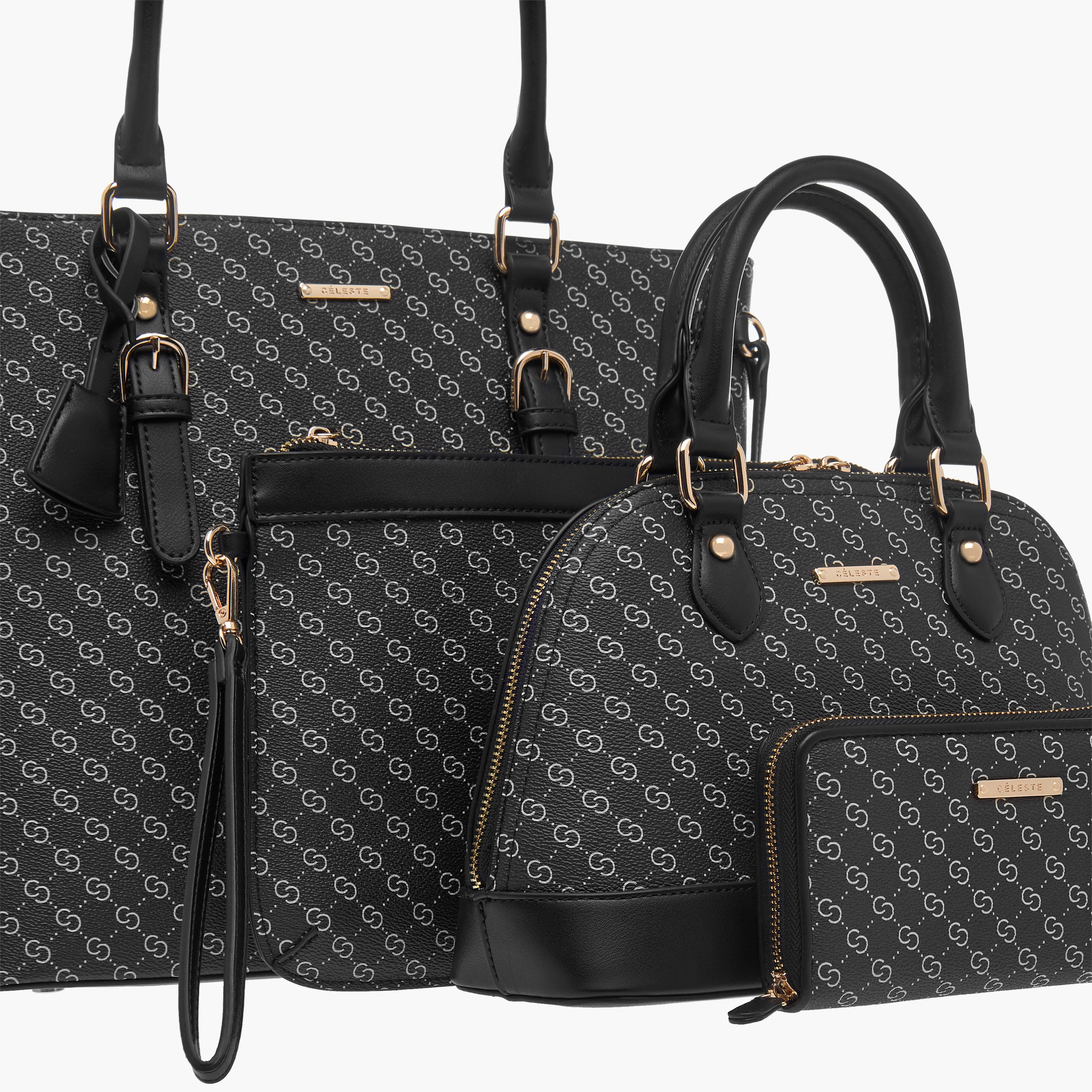Celeste Monogram Print 4-Piece Bag Set-women-bagsandwallets-handbags-image-10
