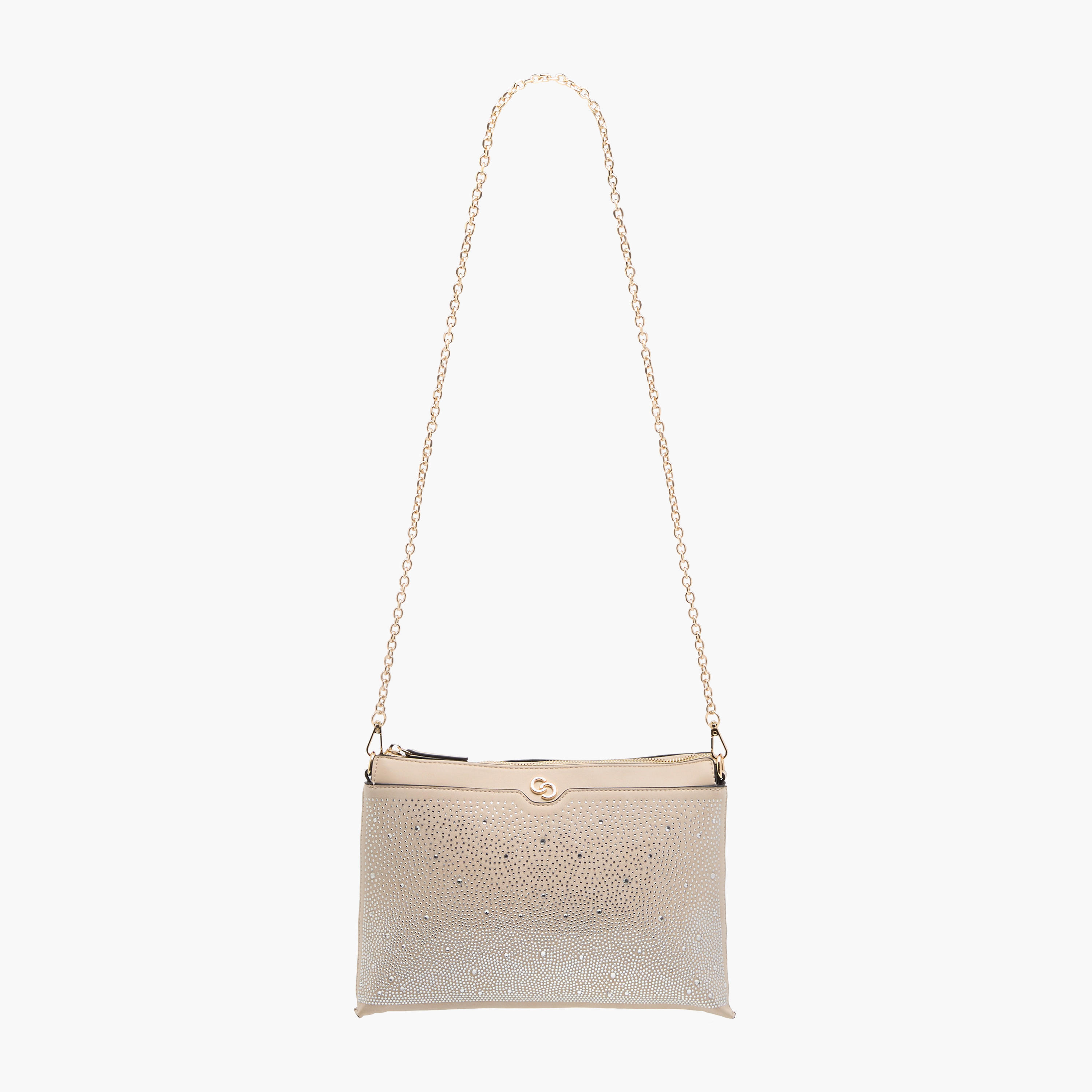 Celeste Embellished Crossbody Bag with Zip Closure and Chain Strap-women-bagsandwallets-handbags-image-2