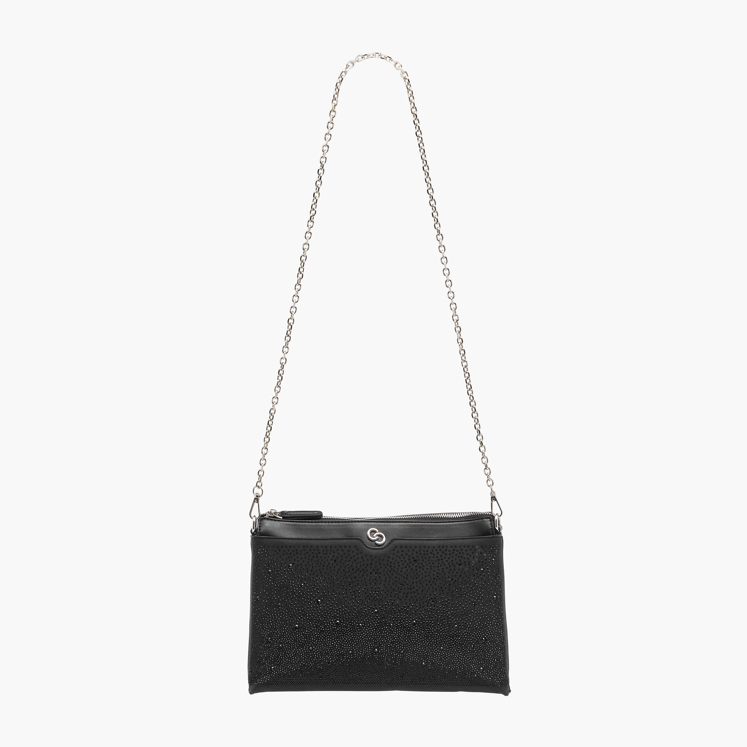 Celeste Embellished Crossbody Bag with Zip Closure and Chain Strap-women-bagsandwallets-handbags-image-2