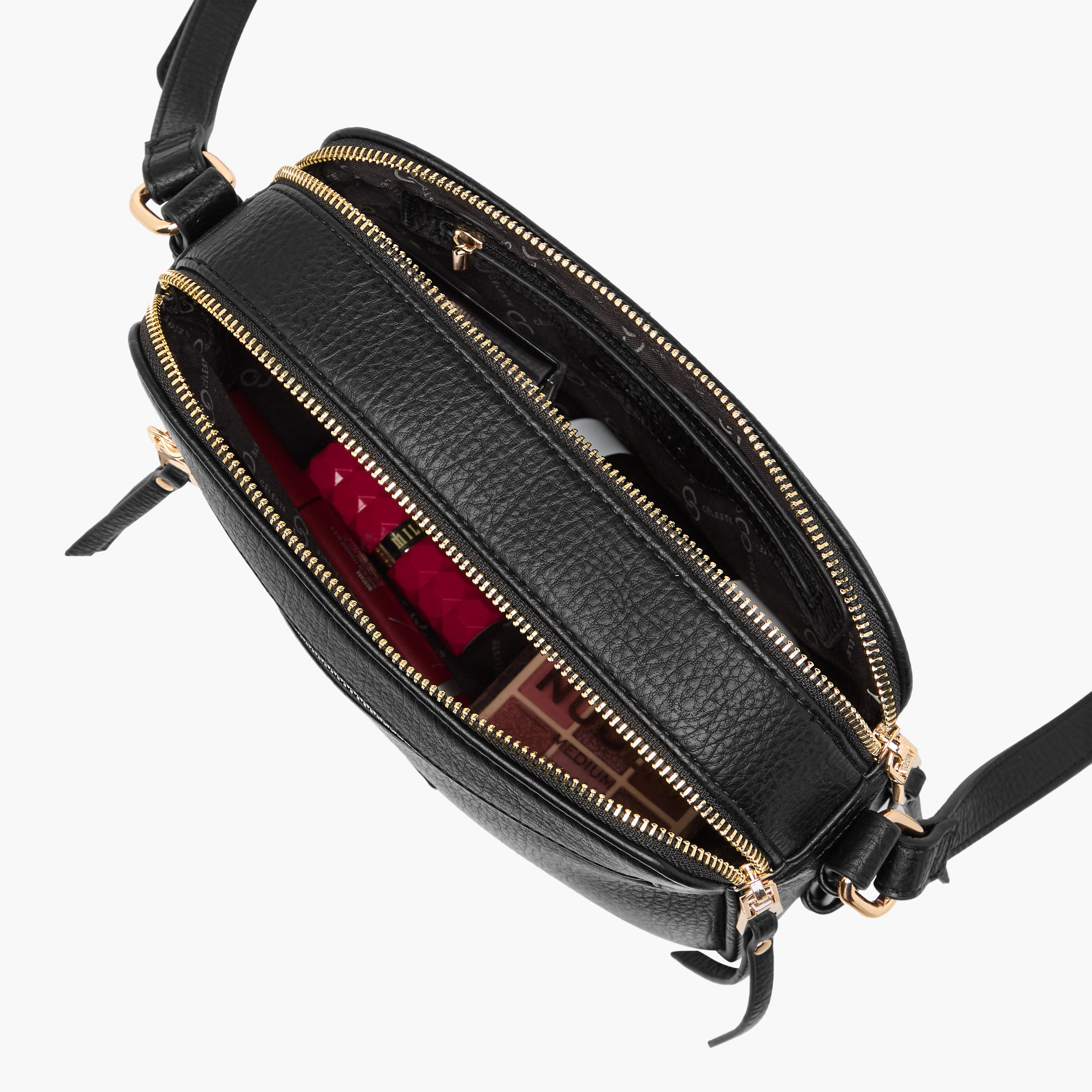 Celeste Textured Crossbody Bag with Zip Closure and Adjustable Strap-women-bagsandwallets-handbags-image-19