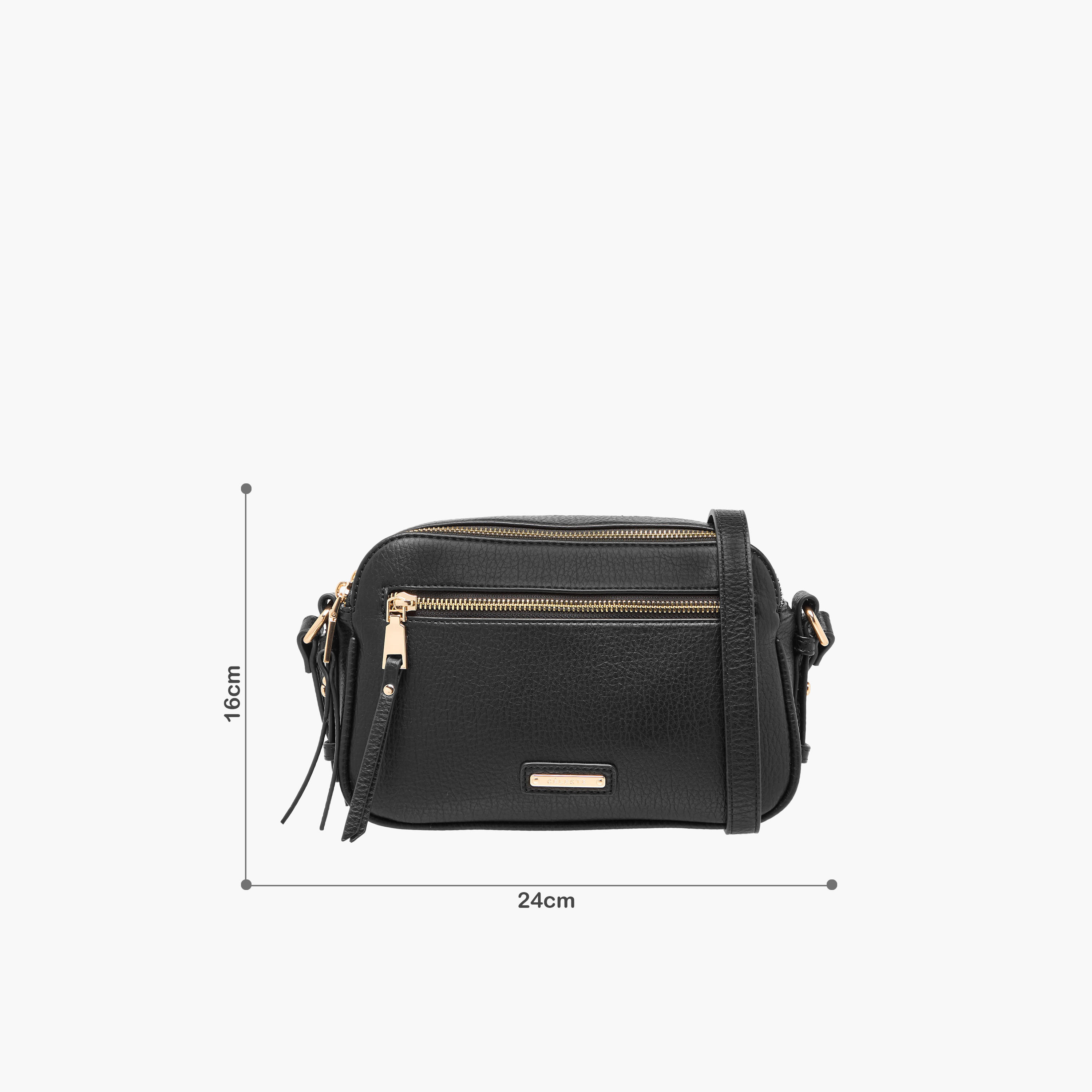 Celeste Textured Crossbody Bag with Zip Closure and Adjustable Strap-women-bagsandwallets-handbags-image-20