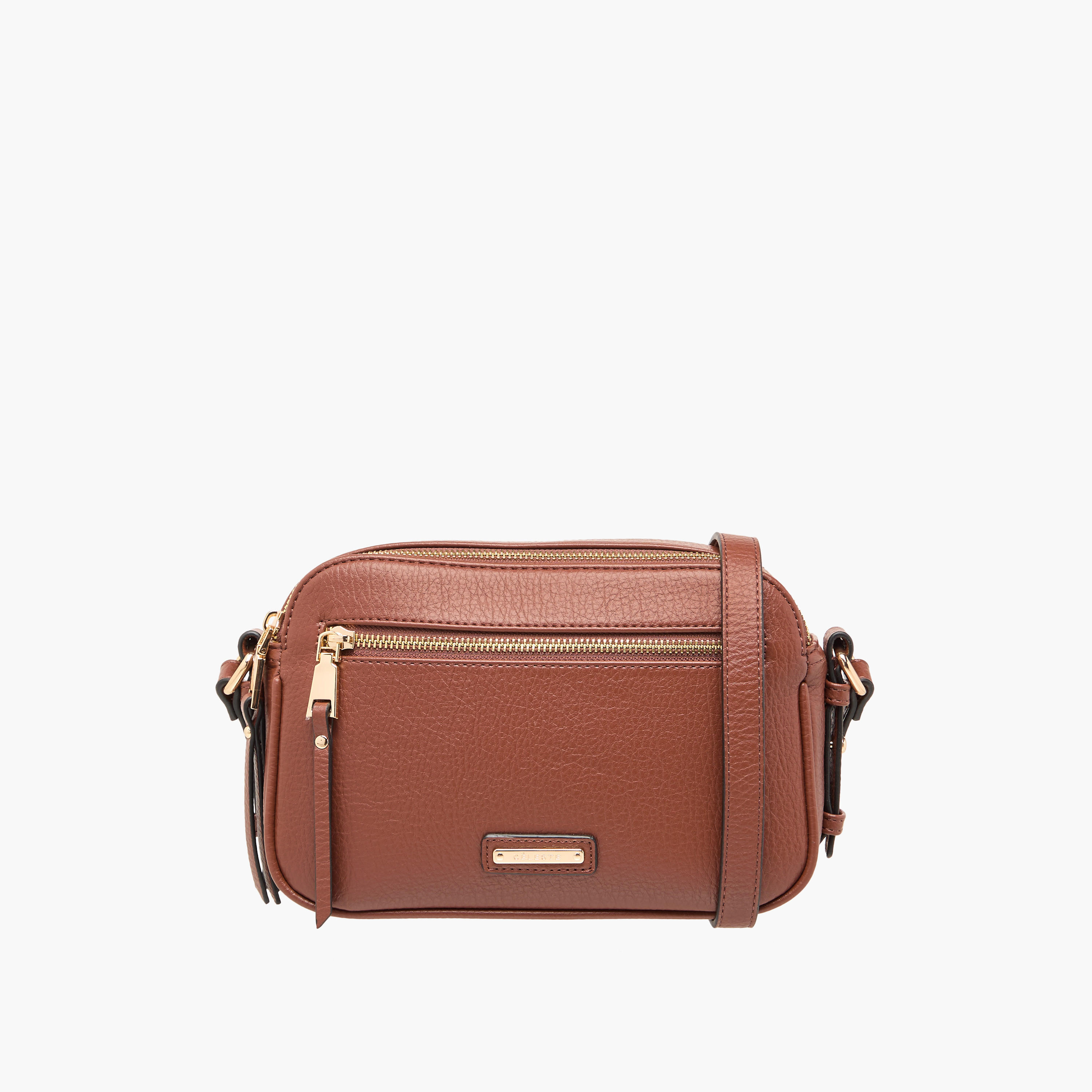 شنطة كروس بودي بارزة الملمس بسحاب إغلاق وحزام قابل للتعديل من سيليست-women-bagsandwallets-handbags-image-10