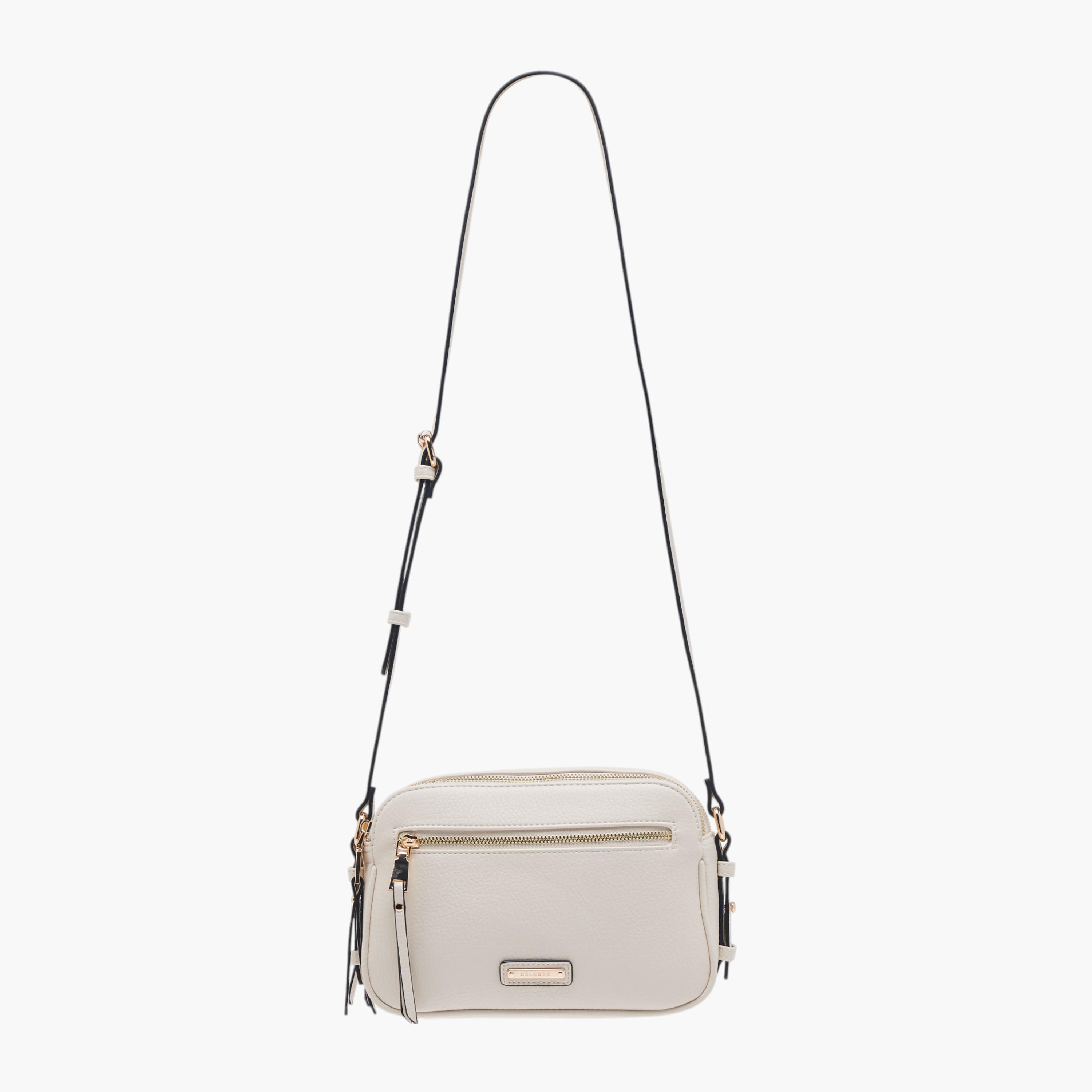 Celeste Textured Crossbody Bag with Zip Closure and Adjustable Strap-women-bagsandwallets-handbags-image-2