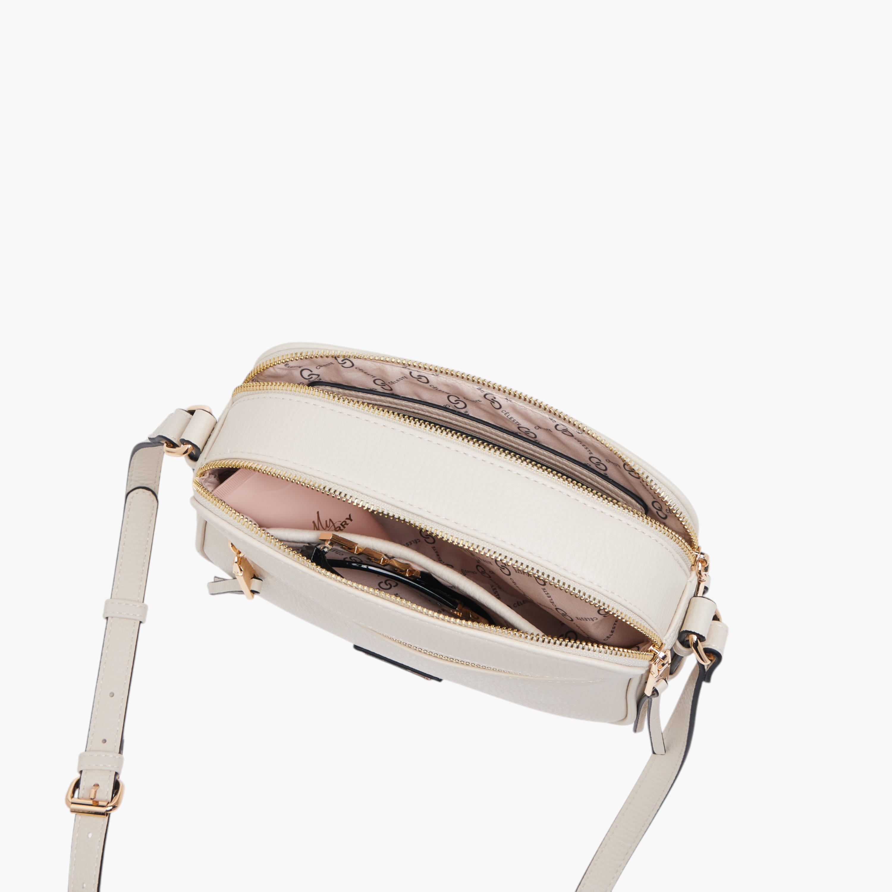 Celeste Textured Crossbody Bag with Zip Closure and Adjustable Strap-women-bagsandwallets-handbags-image-13
