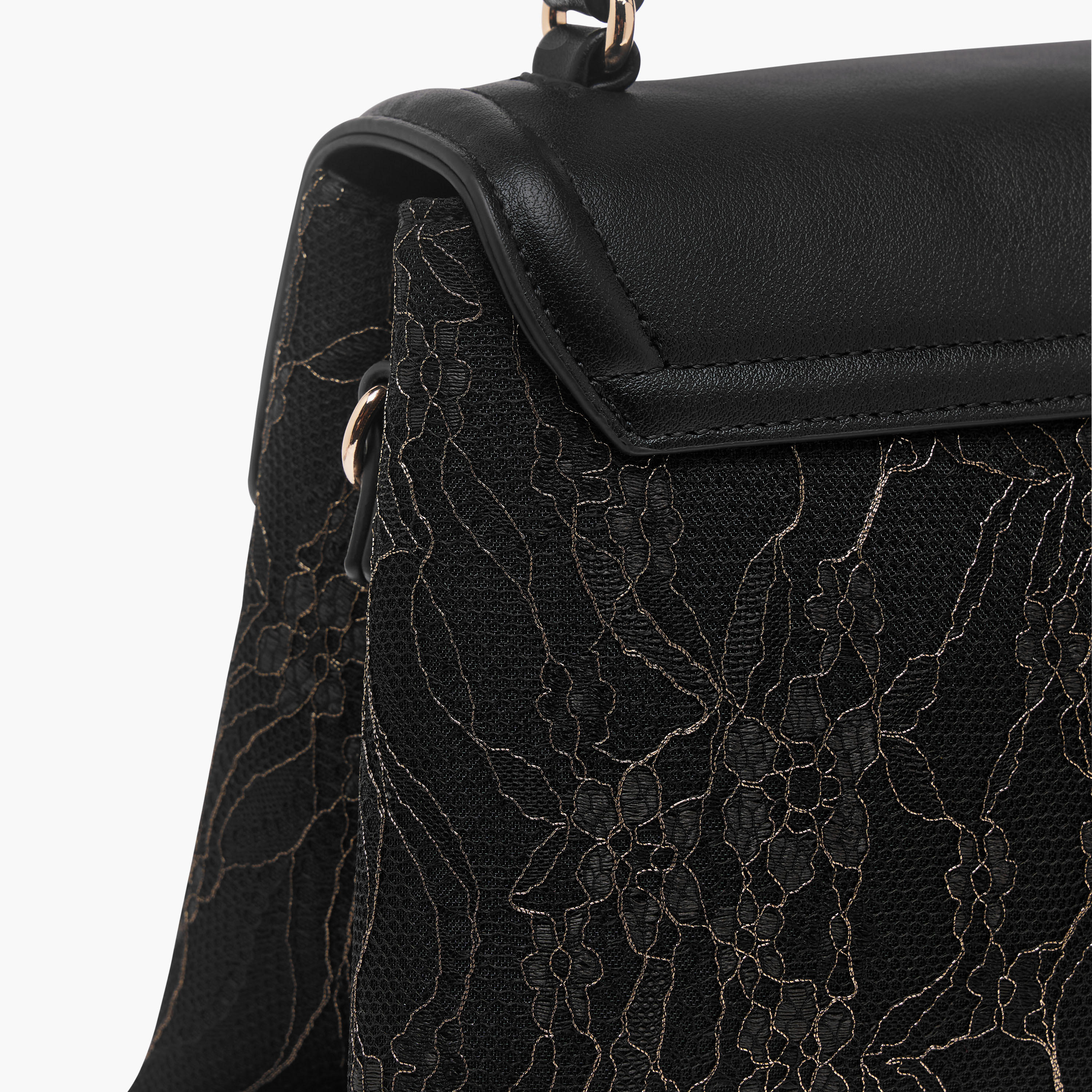 Celeste Lace Detail Satchel Bag with Detachable Strap and Flap Closure-women-bagsandwallets-handbags-image-5