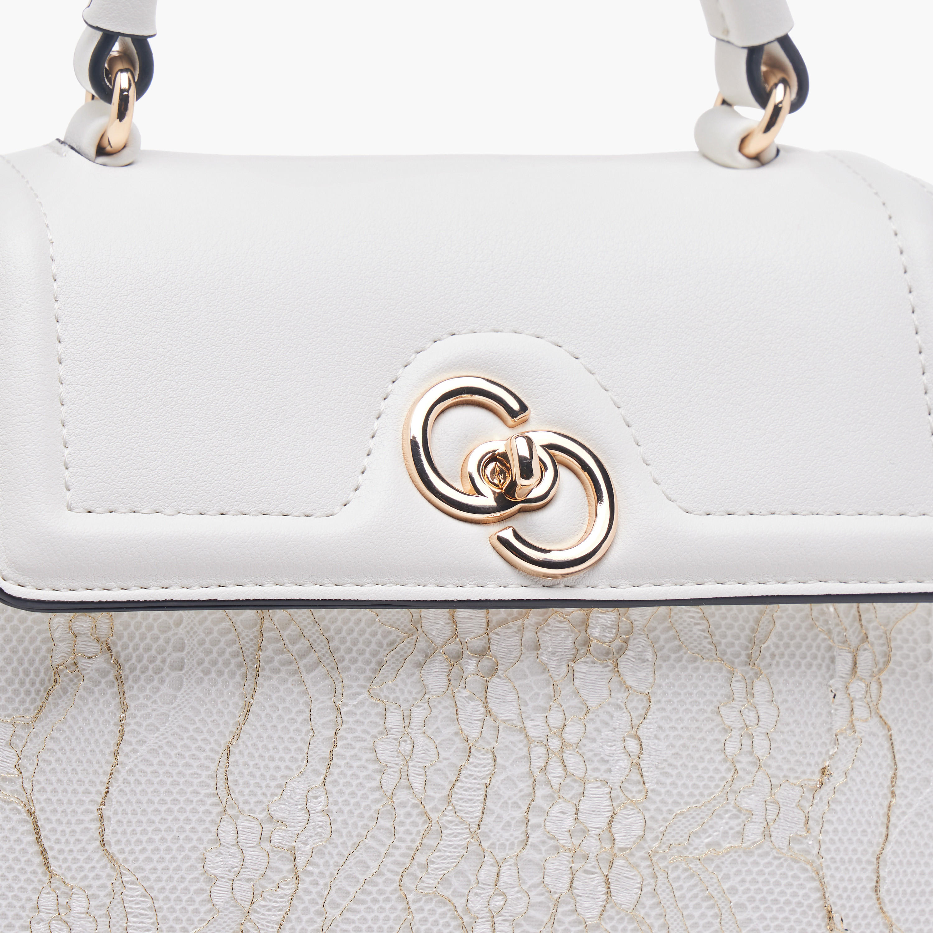 Celeste Lace Detail Satchel Bag with Detachable Strap and Flap Closure-women-bagsandwallets-handbags-image-3