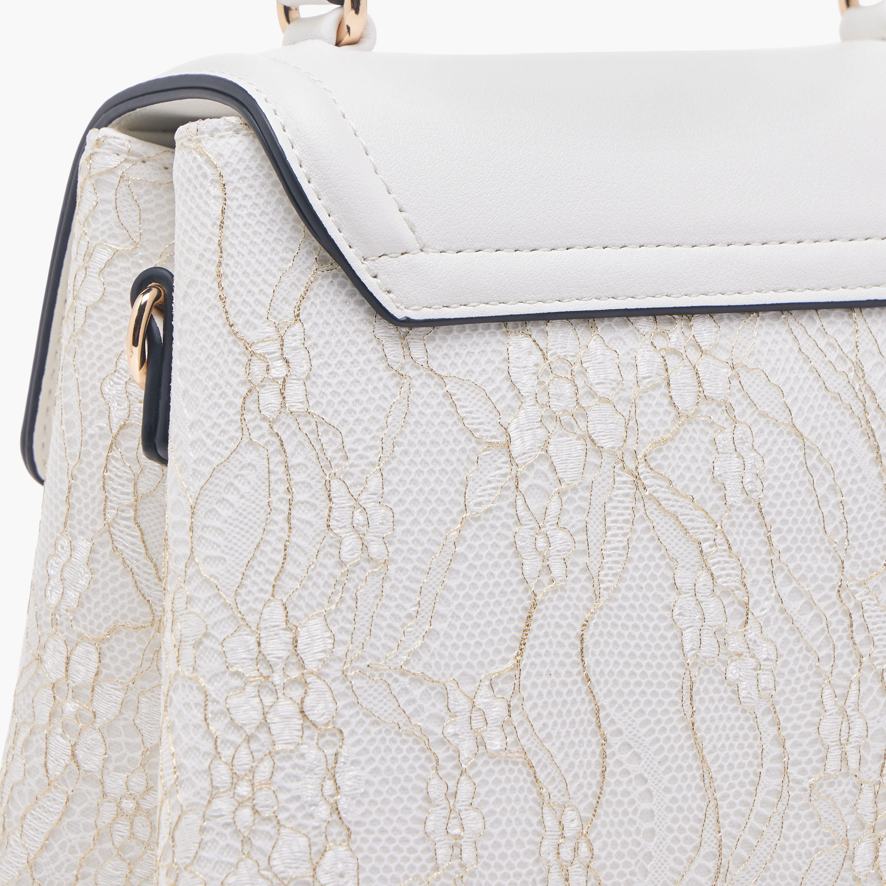 Celeste Lace Detail Satchel Bag with Detachable Strap and Flap Closure-women-bagsandwallets-handbags-image-5