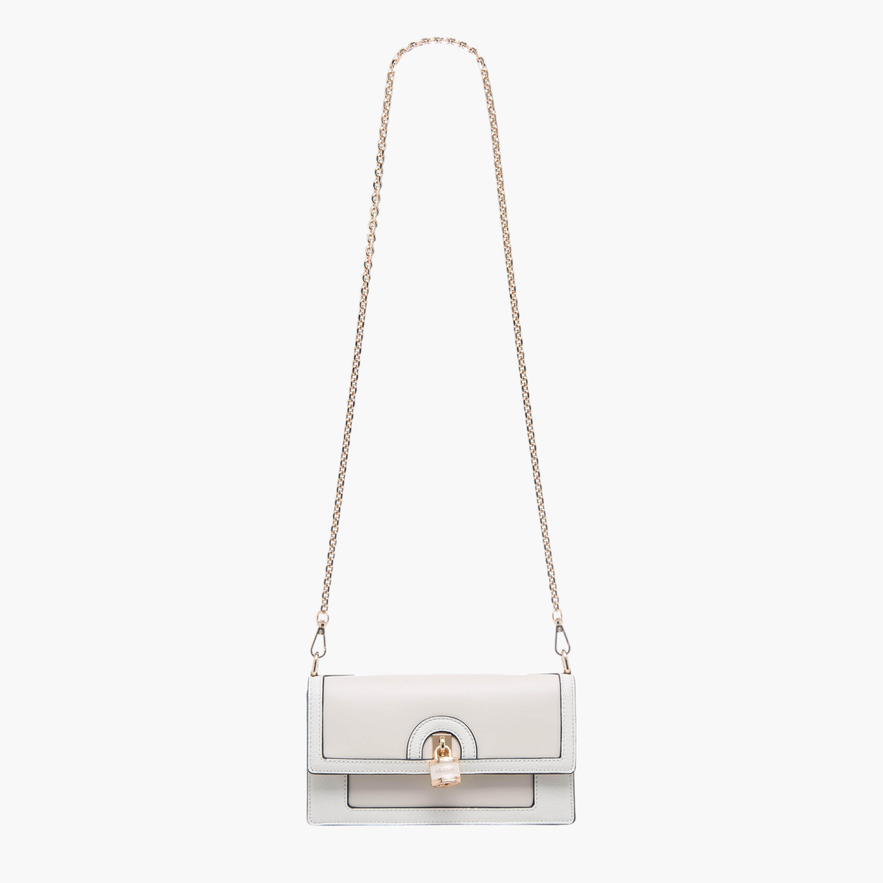 Celeste Lock Detail Crossbody Bag with Button Closure and Chain Strap-women-bagsandwallets-handbags-image-2