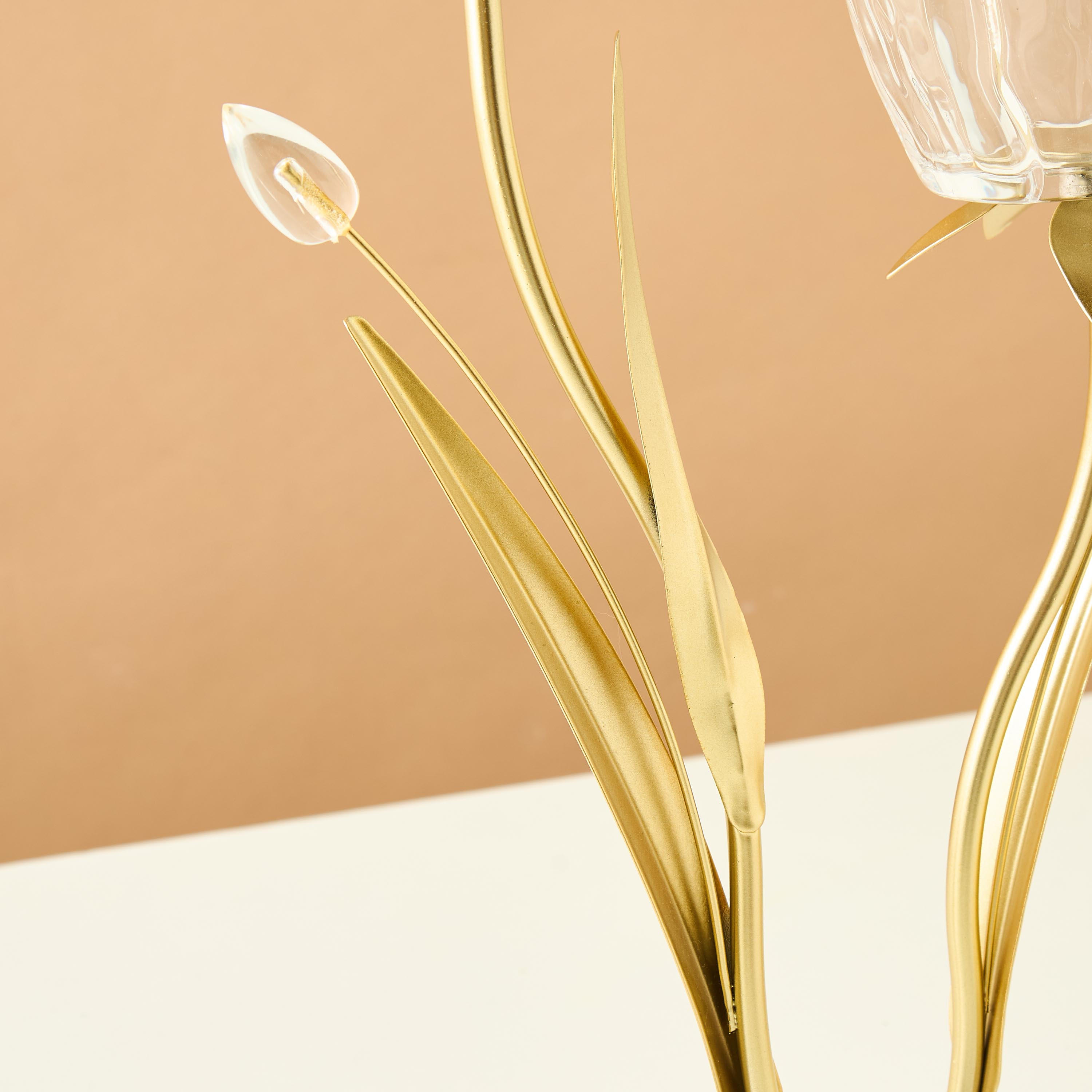 Floral Shaped Glass 2-Arm Tealight Candleholder - 36 cms-household-decor-candleholdersandlanterns-image-4