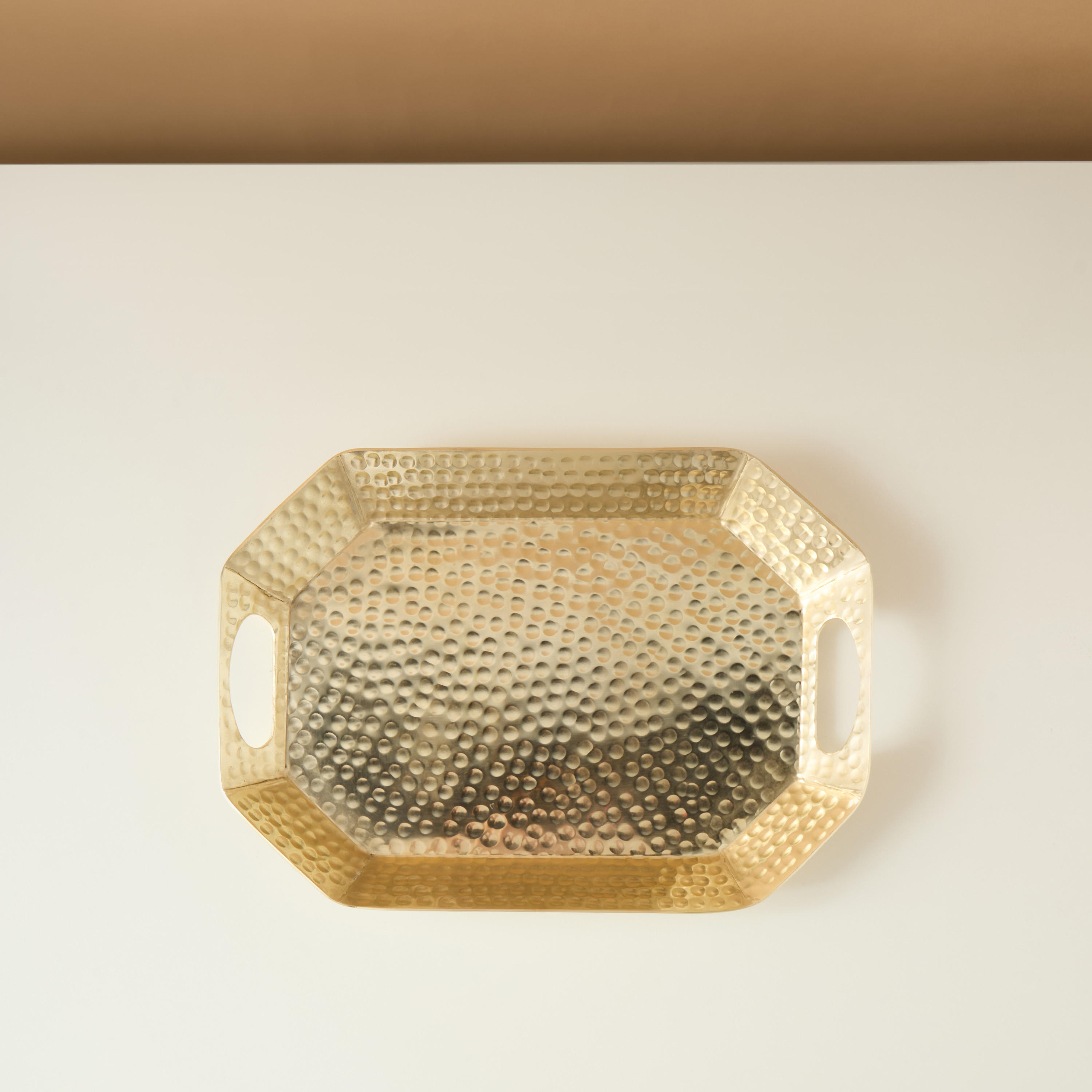 Decorative Hammered Metal Tray - 38x27 cms-household-dining-serveware-servingtrays-image-4