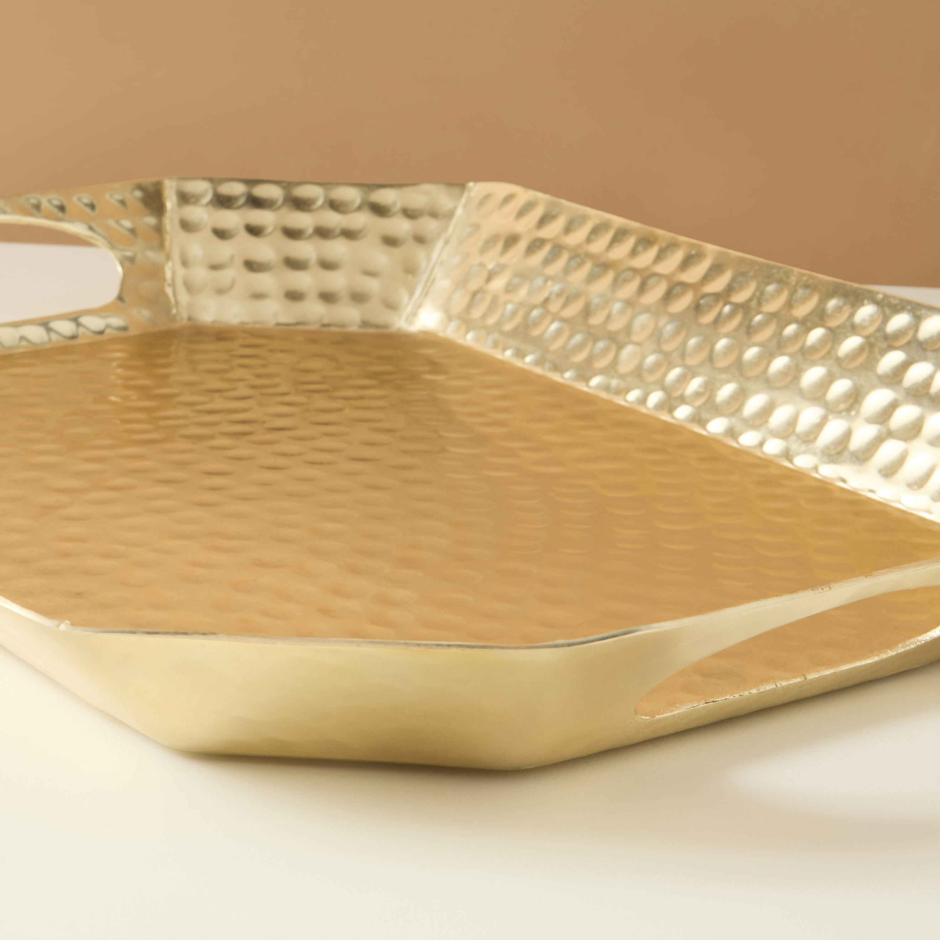 Decorative Hammered Metal Tray - 38x27 cms-household-dining-serveware-servingtrays-image-6