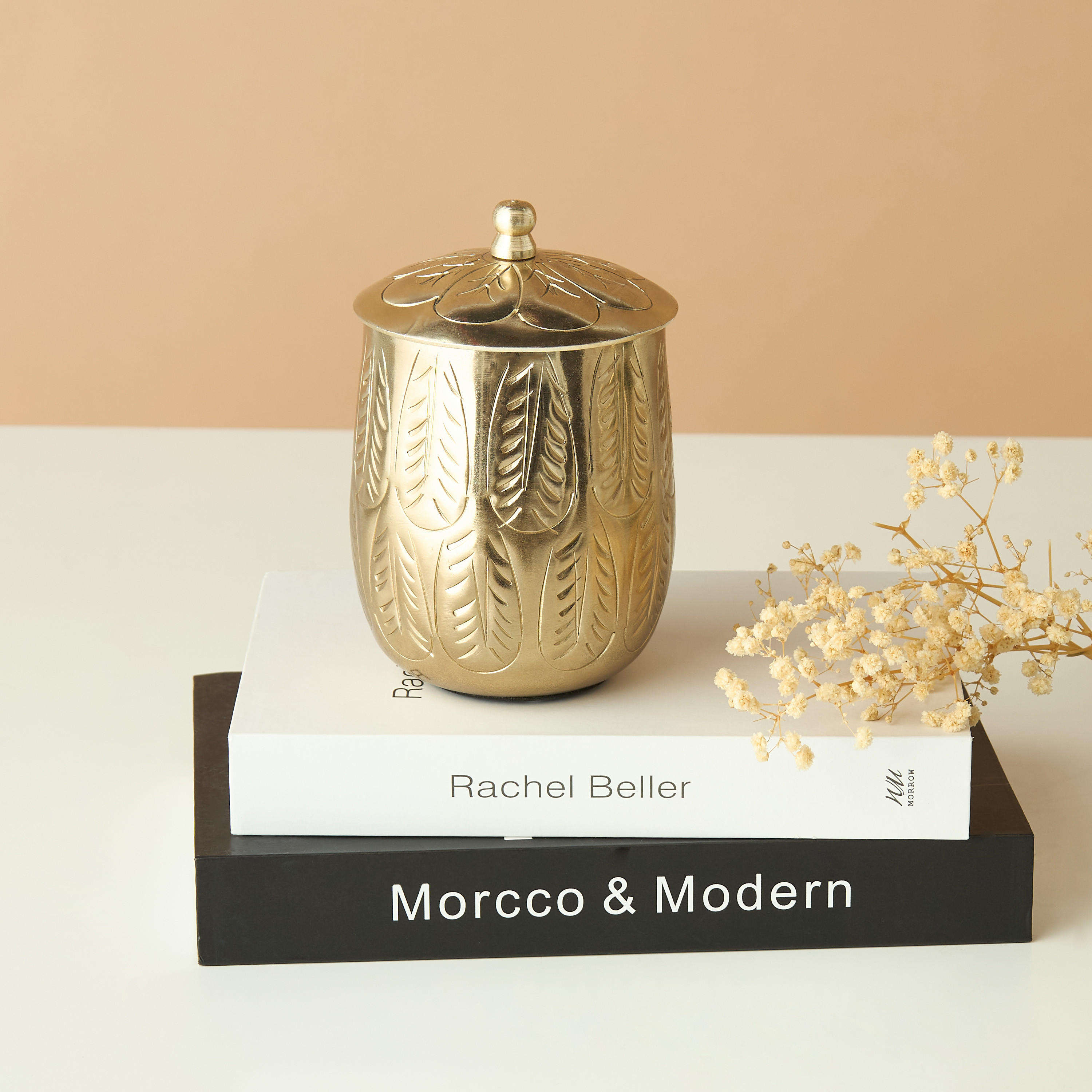 Textured Aluminium Decorative Container - 10x10x15 cms-household-decor-decorativeobjectsandsculptures-image-1