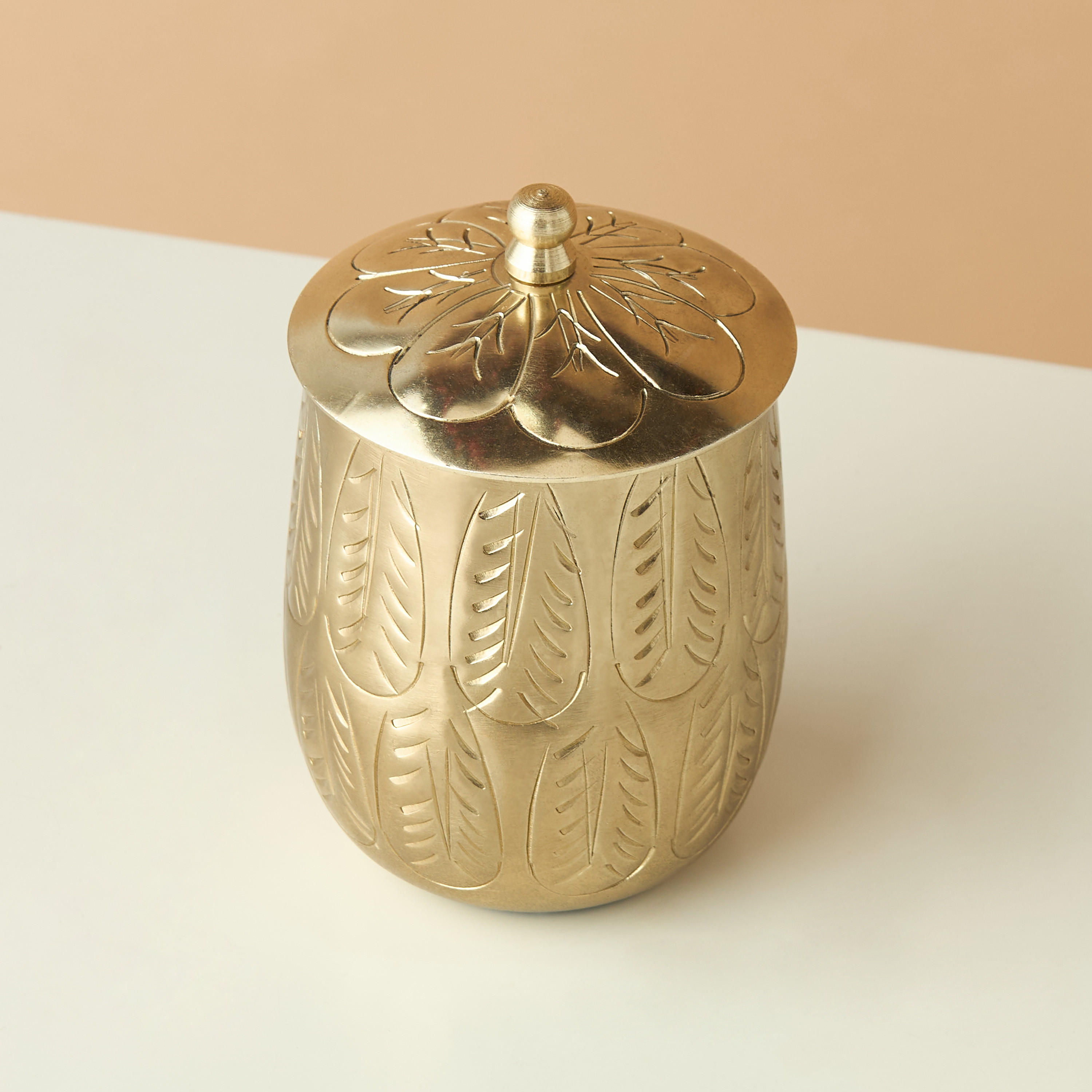 Textured Aluminium Decorative Container - 10x10x15 cms-household-decor-decorativeobjectsandsculptures-image-2