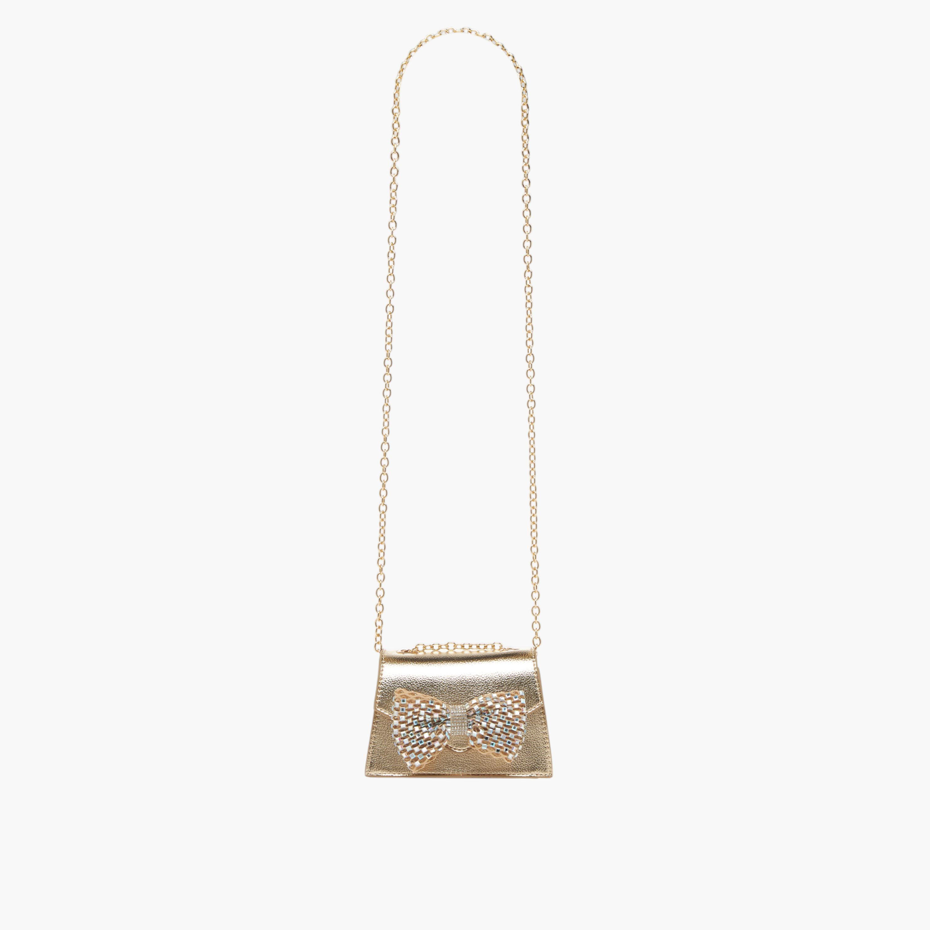 شنطة كروس بودي بفيونكة مزينة وحزام سلسلة وزر إغلاق من سيليست-girls-accessories-bags-image-2