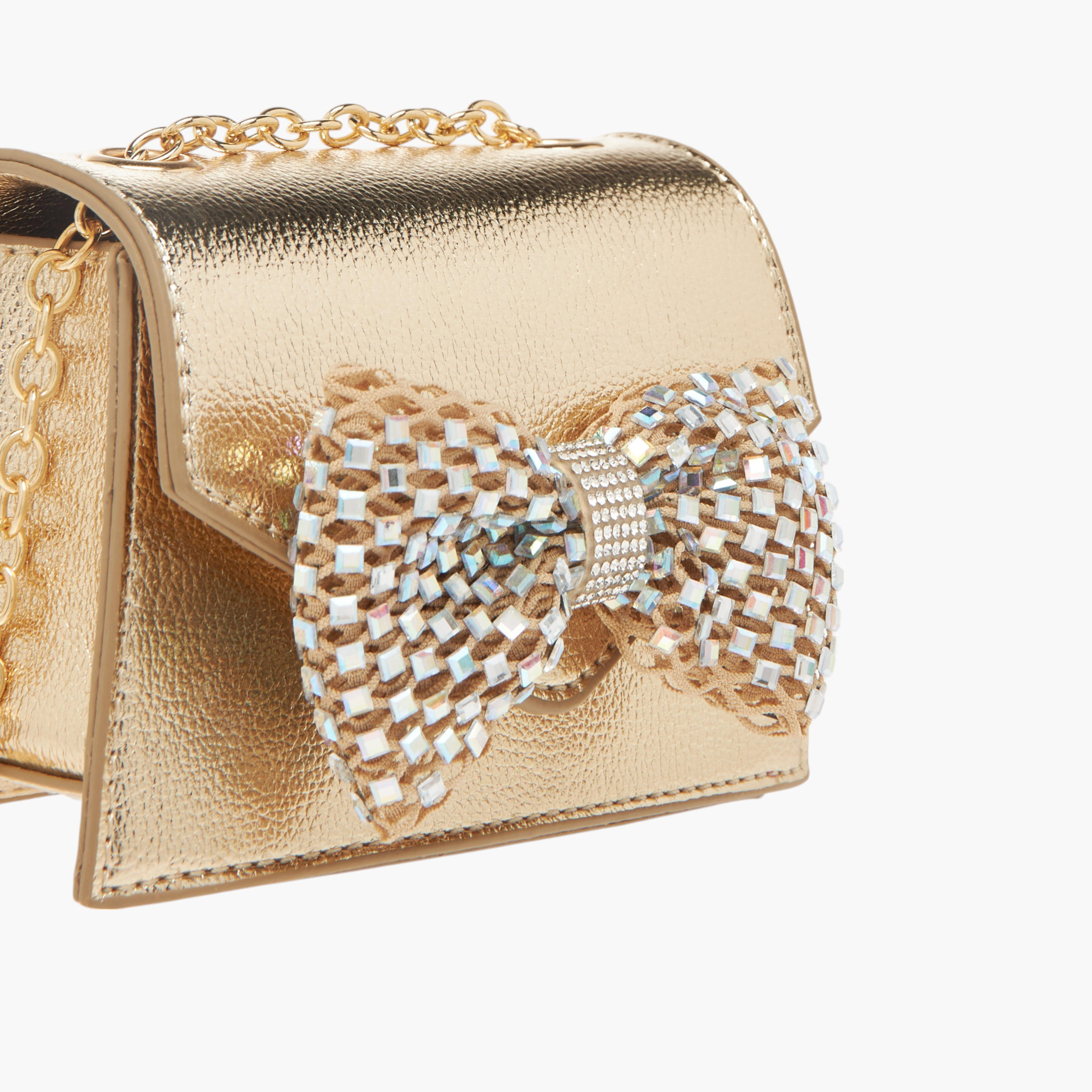 شنطة كروس بودي بفيونكة مزينة وحزام سلسلة وزر إغلاق من سيليست-girls-accessories-bags-image-5