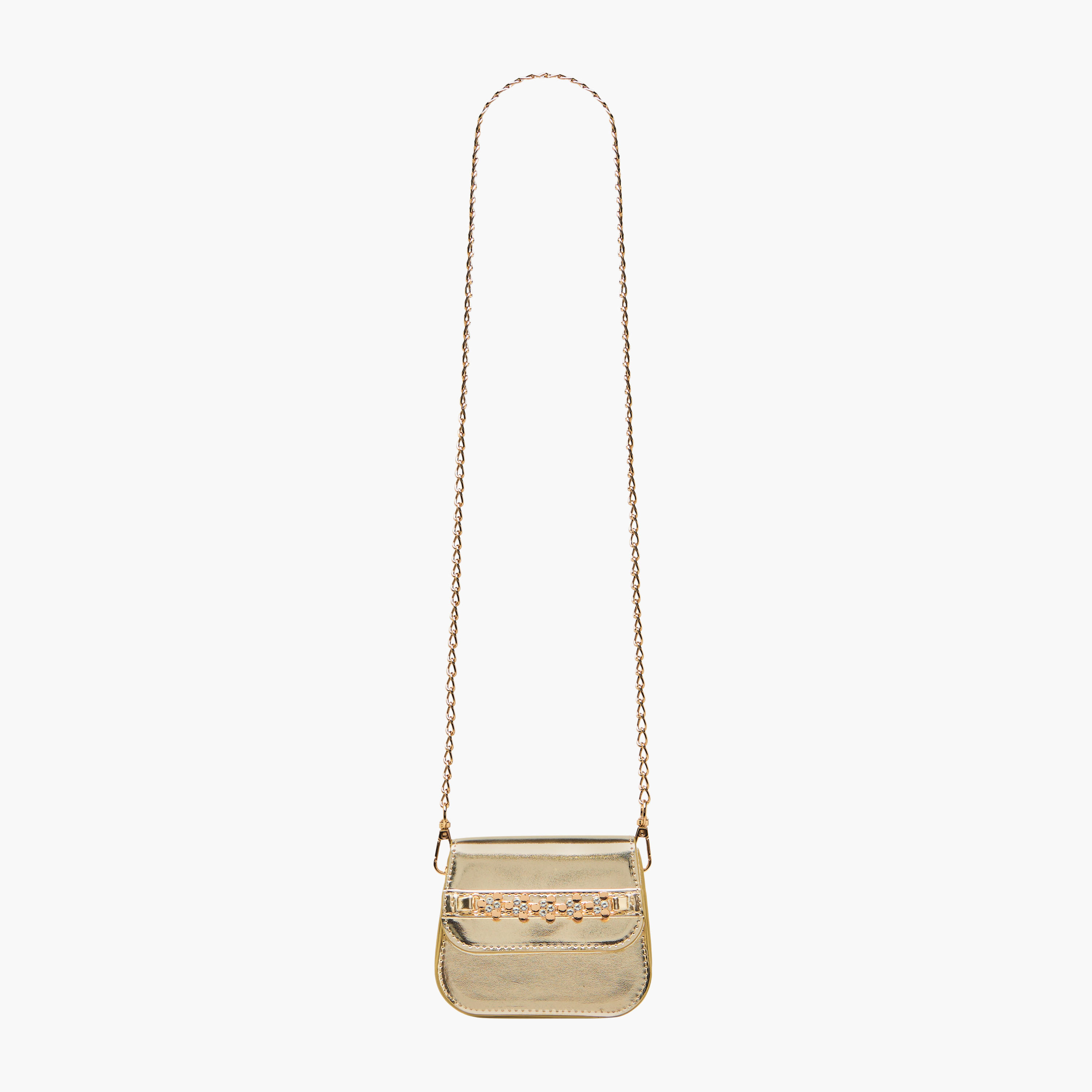 Little Missy Embellished Crossbody Bag with Detachable Chain Strap and Button Closure-girls-accessories-bags-image-2