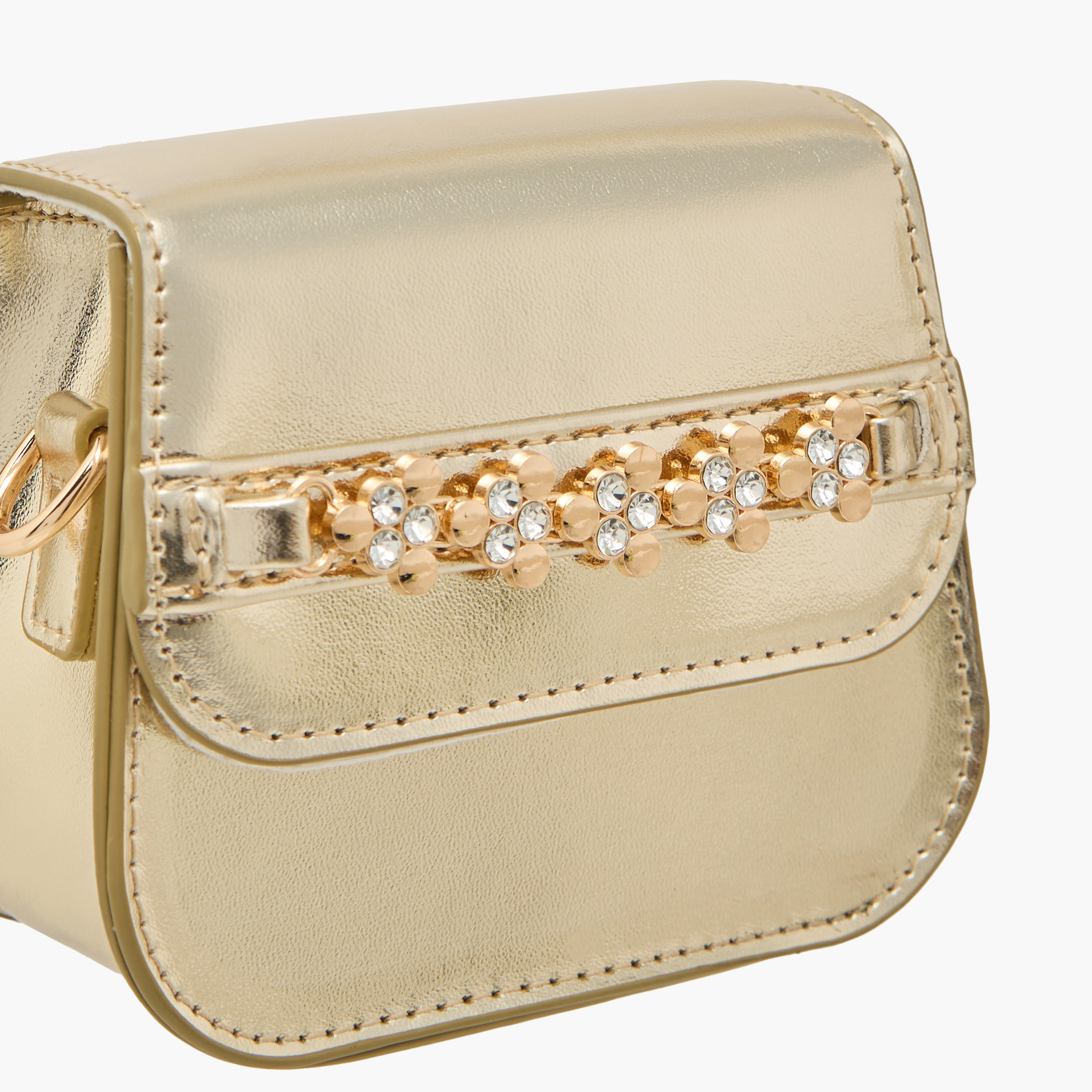 Little Missy Embellished Crossbody Bag with Detachable Chain Strap and Button Closure-girls-accessories-bags-image-4