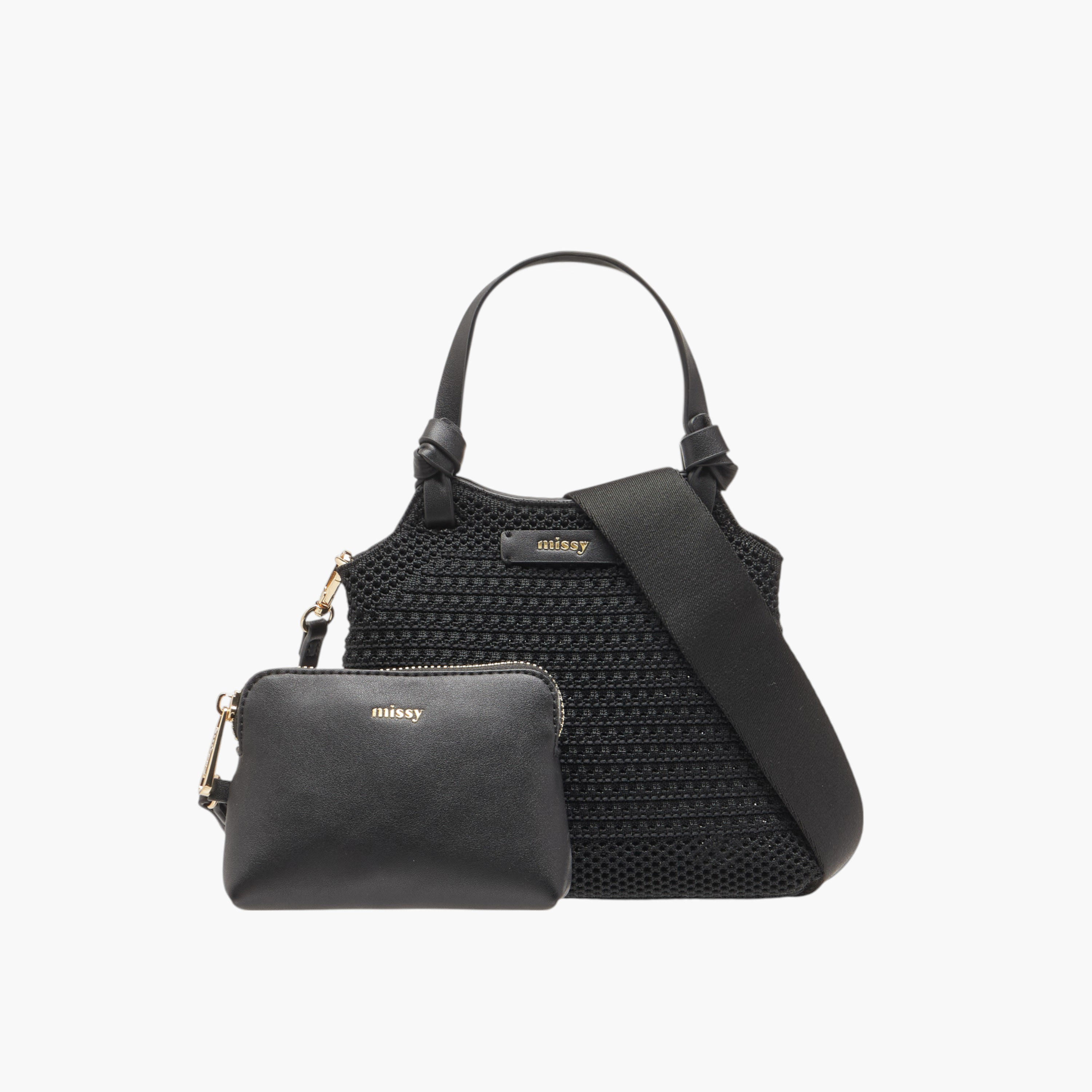 شنطة كتف بارزة الملمس بحزام قابل للفصل مع شنطة صغيرة من ميسي-women-bagsandwallets-handbags-image-1