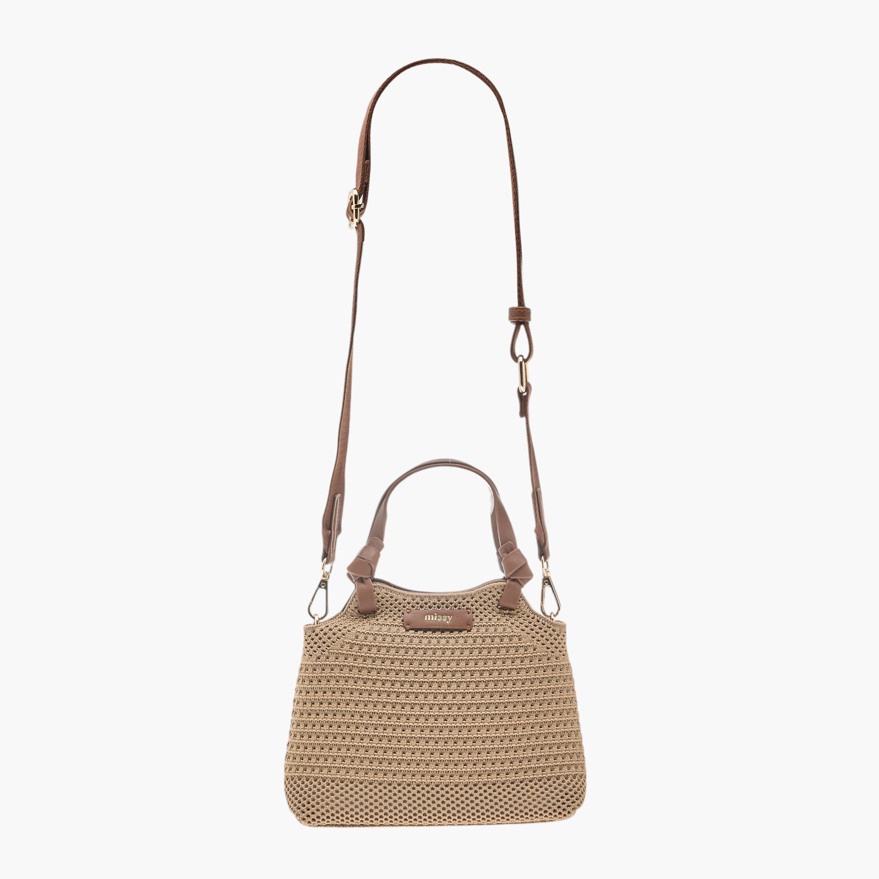 Missy Textured Shoulder Bag with Detachable Strap and Pouch-women-bagsandwallets-handbags-image-2