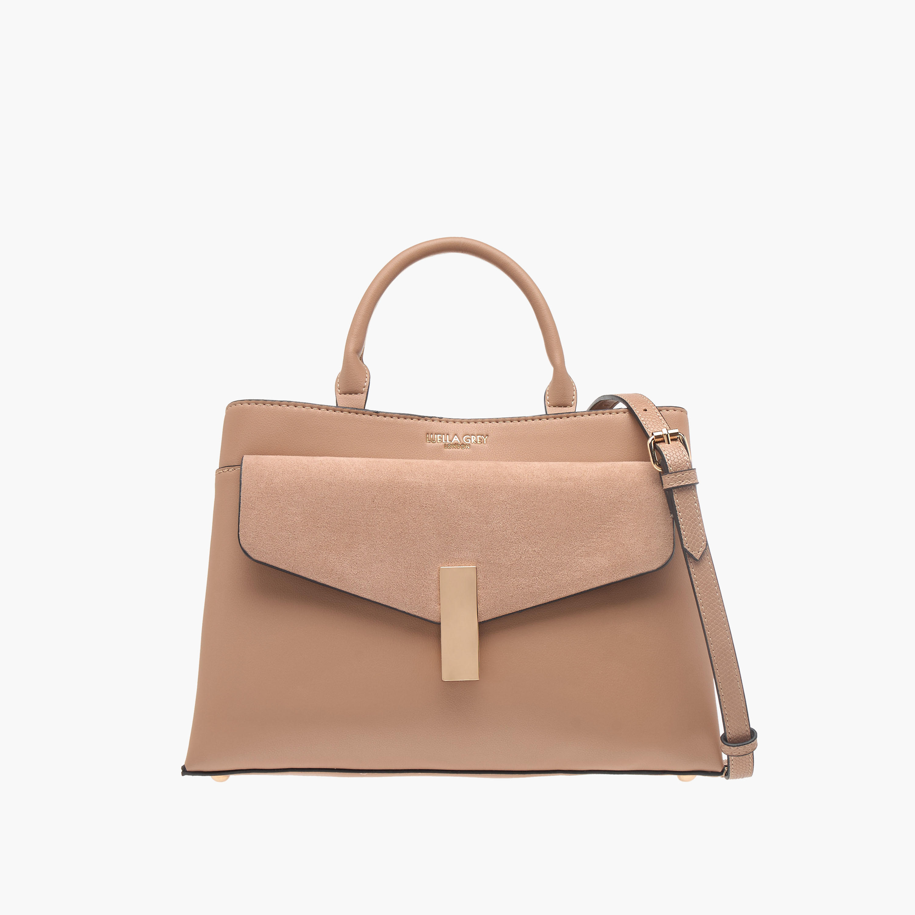 شنطة توتي بارزة الملمس بمقبض علوي وحزام قابل للتعديل من لويلا جراي-women-bagsandwallets-handbags-image-1