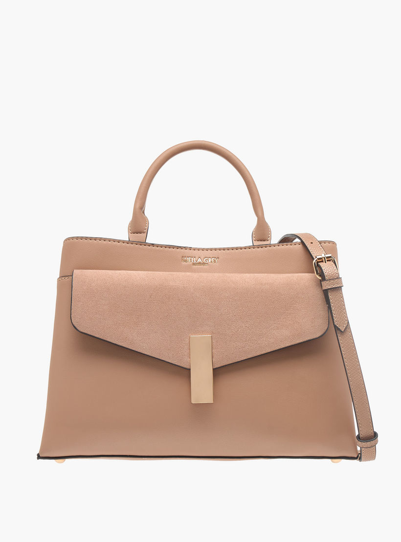 شنطة توتي بارزة الملمس بمقبض علوي وحزام قابل للتعديل من لويلا جراي-women-bagsandwallets-handbags-image-1