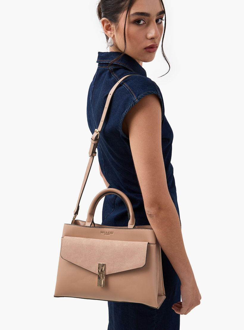 شنطة توتي بارزة الملمس بمقبض علوي وحزام قابل للتعديل من لويلا جراي-women-bagsandwallets-handbags-image-2
