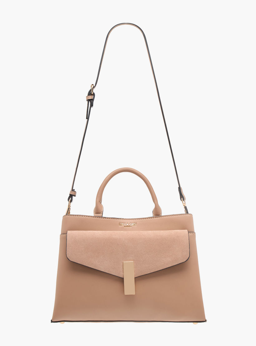 شنطة توتي بارزة الملمس بمقبض علوي وحزام قابل للتعديل من لويلا جراي-women-bagsandwallets-handbags-image-3