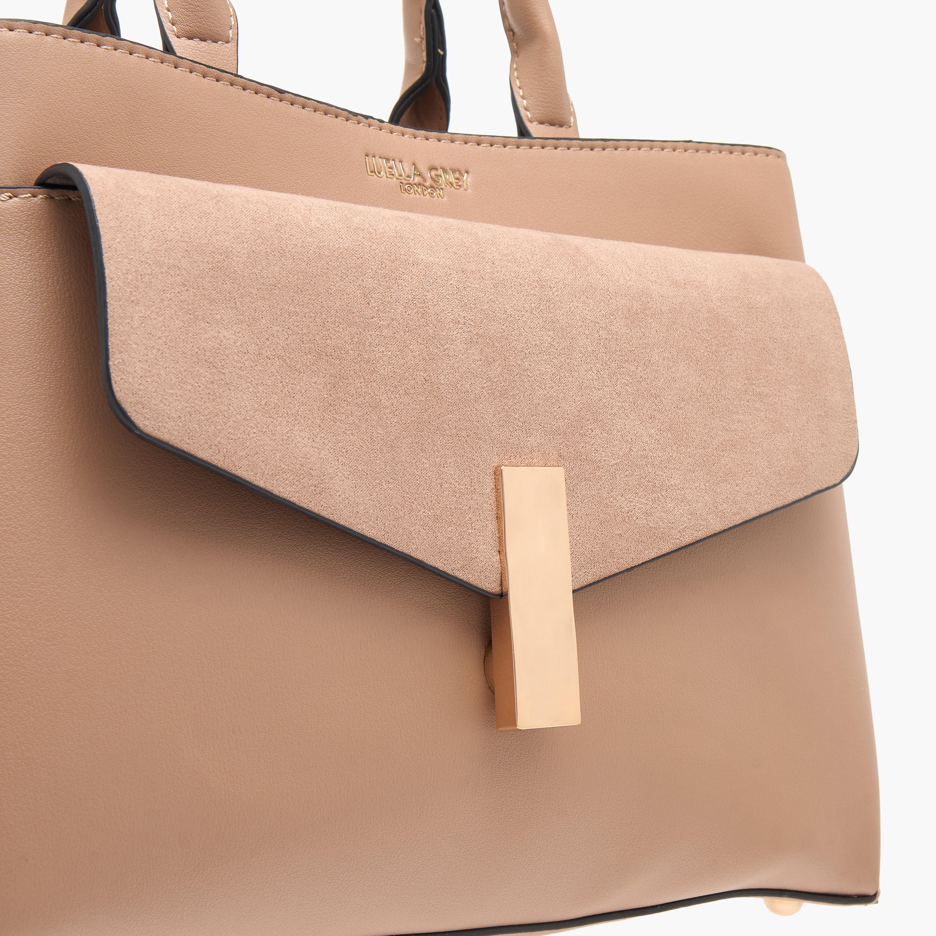 شنطة توتي بارزة الملمس بمقبض علوي وحزام قابل للتعديل من لويلا جراي-women-bagsandwallets-handbags-image-5