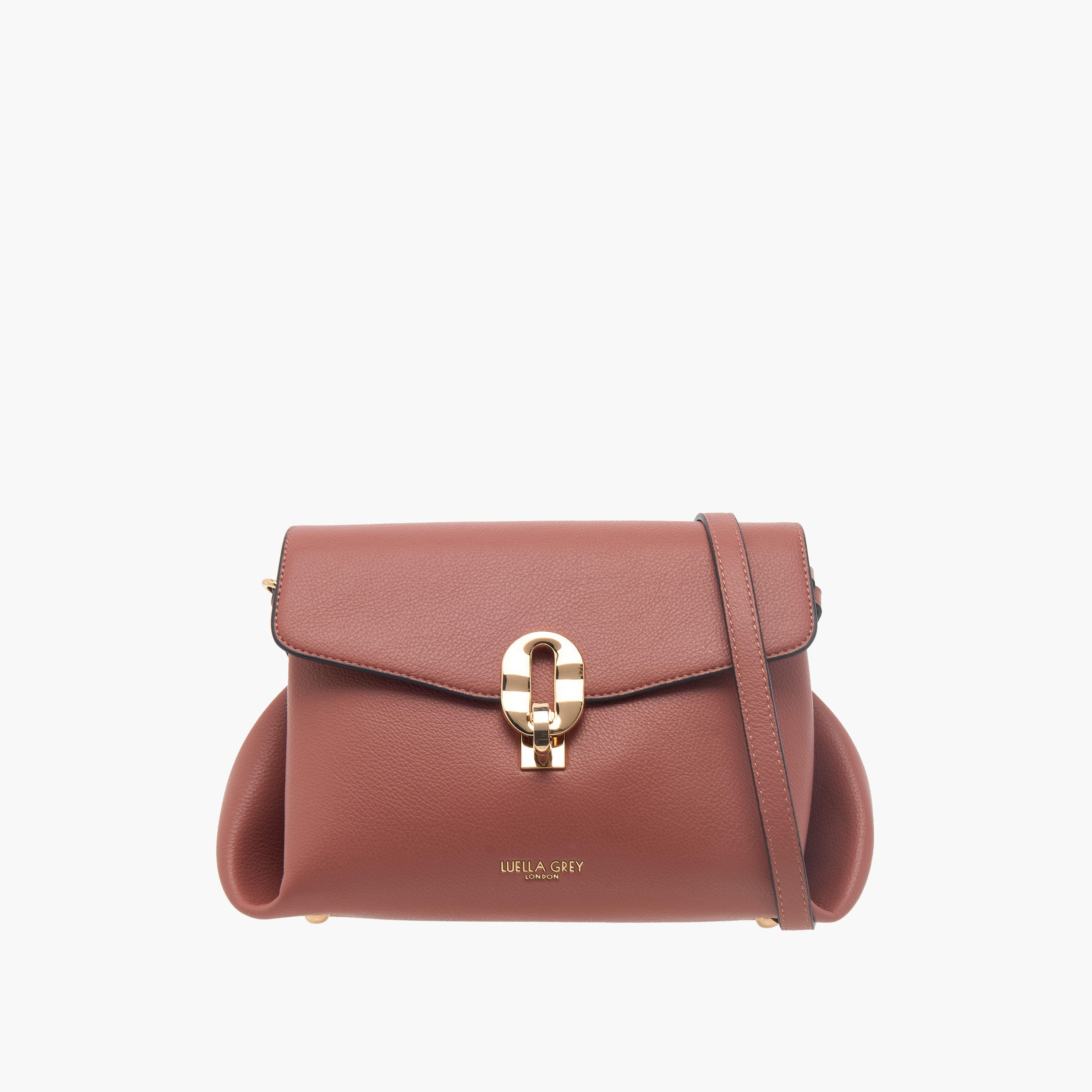 شنطة ساتشيل سادة بحزام قابل للتعديل وطية إغلاق من لويلا جراي-women-bagsandwallets-handbags-image-1