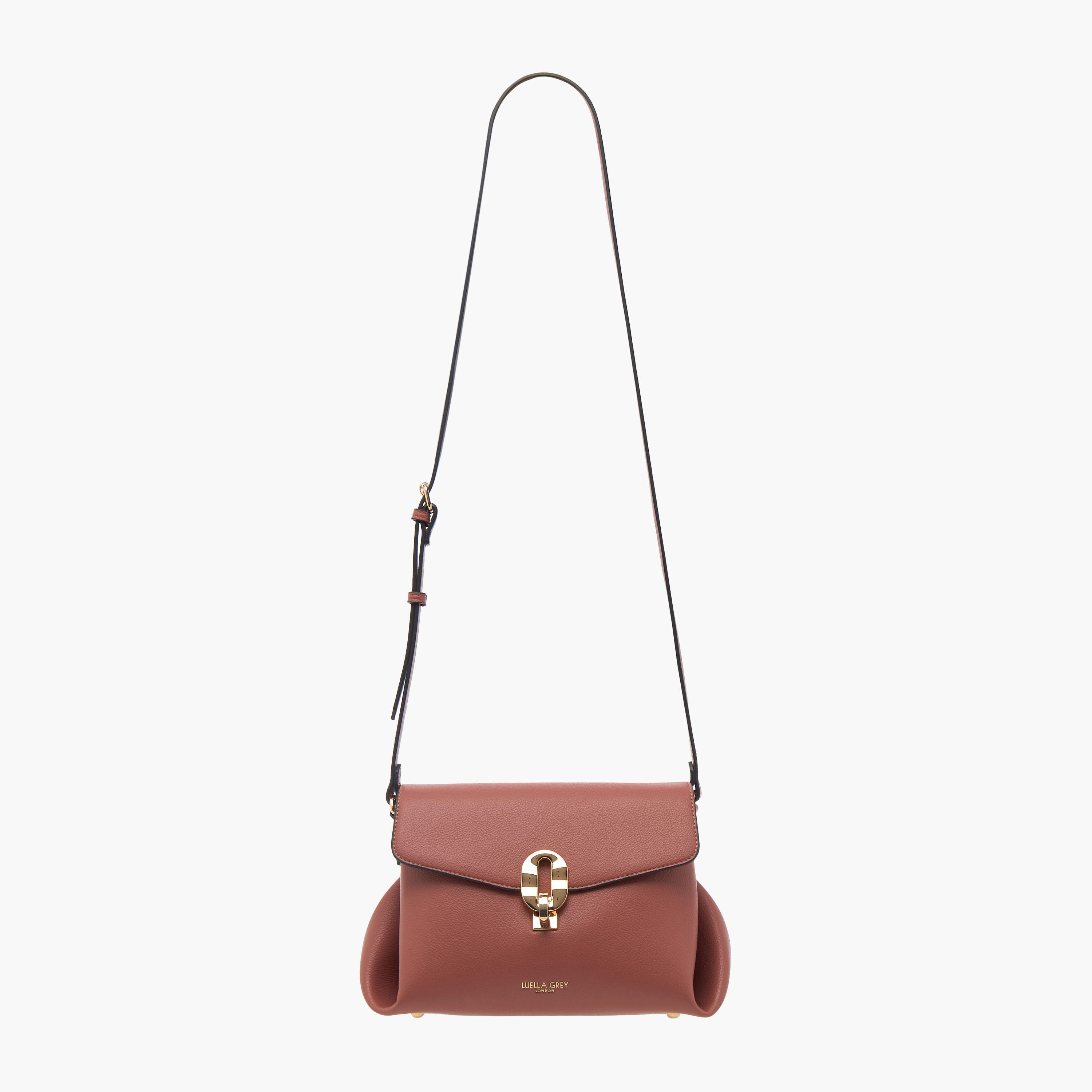 شنطة ساتشيل سادة بحزام قابل للتعديل وطية إغلاق من لويلا جراي-women-bagsandwallets-handbags-image-3