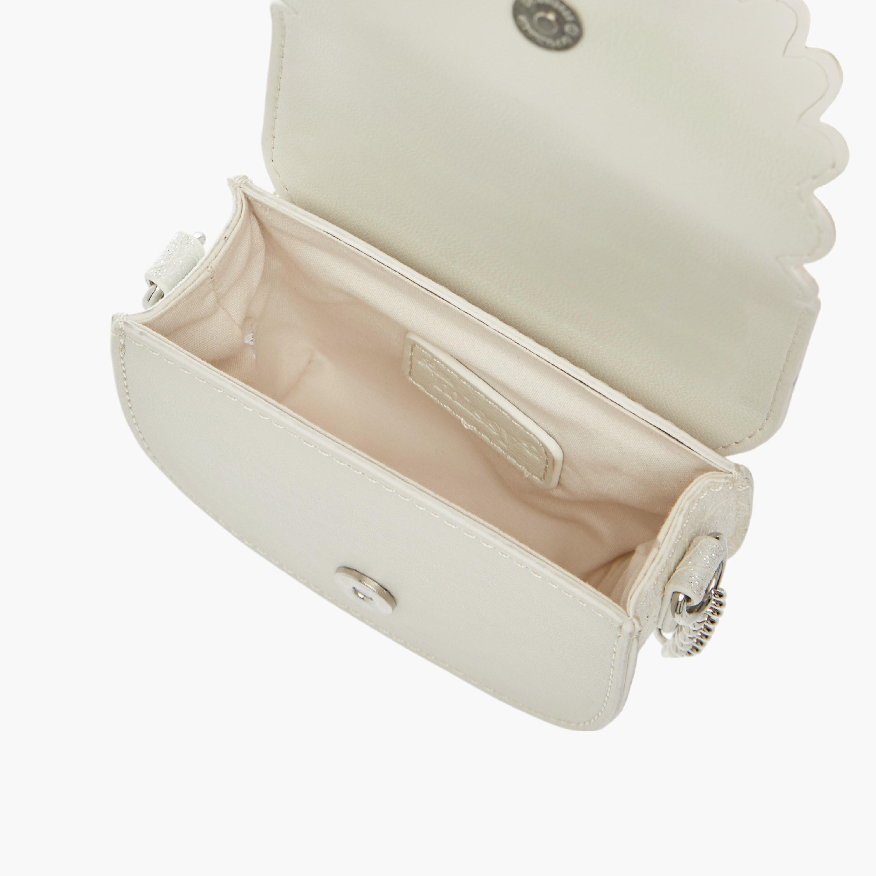 شنطة كروس بودي بزينة فيونكة وحزام سلسلة وزر إغلاق من ليتل ميسي-girls-accessories-bags-image-6