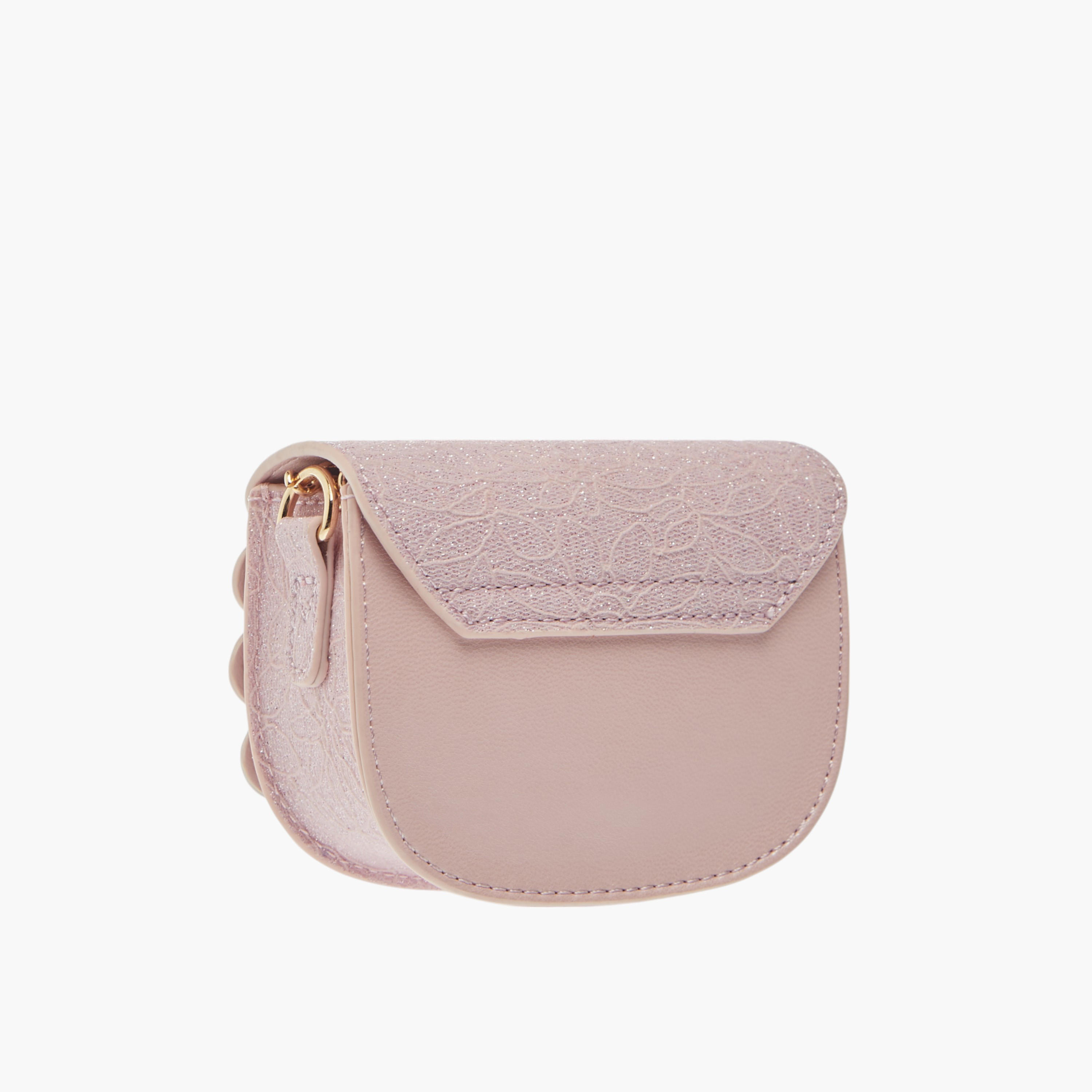 Little Missy Bow Accent Crossbody Bag with Chain Strap and Button Closure-girls-accessories-bags-image-3