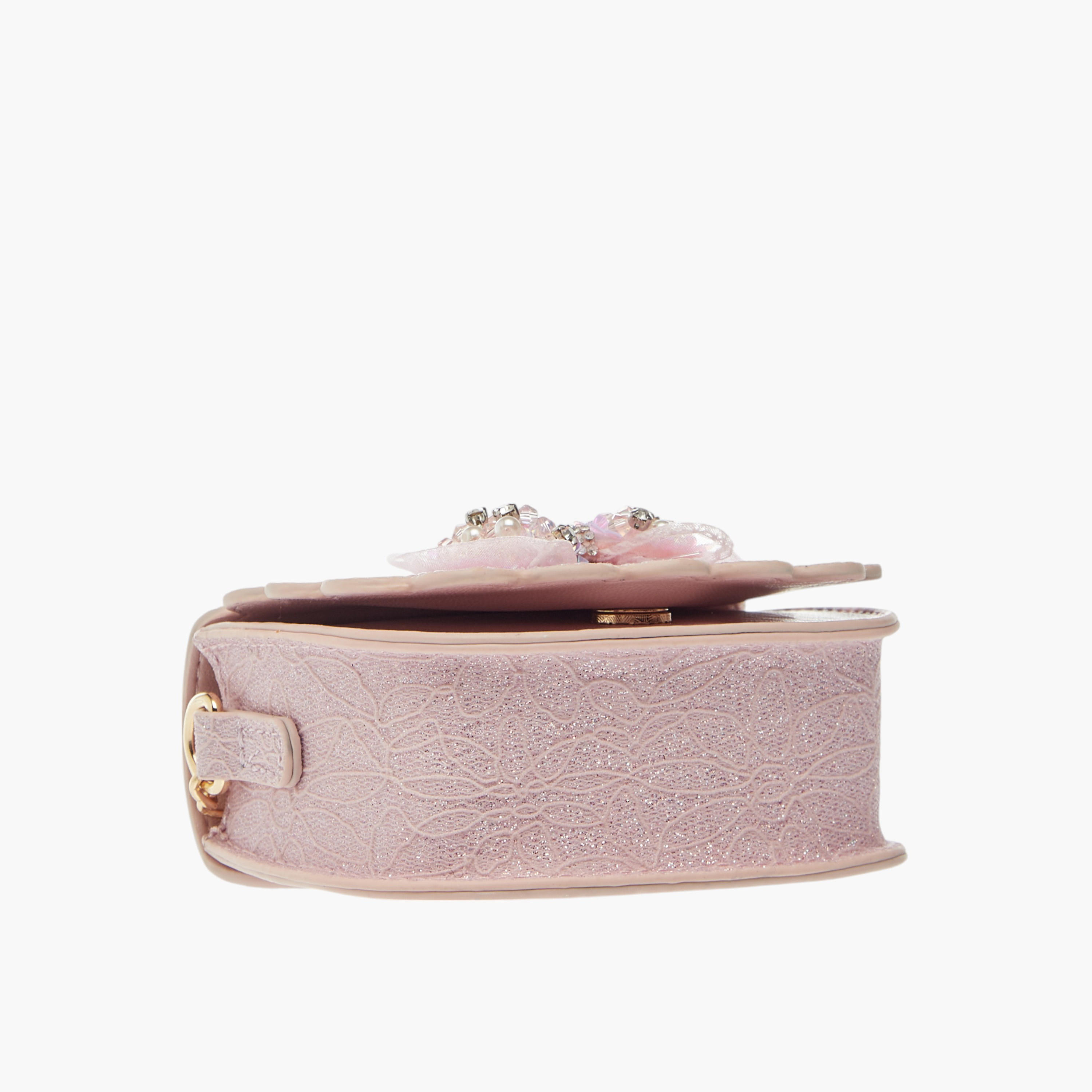 Little Missy Bow Accent Crossbody Bag with Chain Strap and Button Closure-girls-accessories-bags-image-5