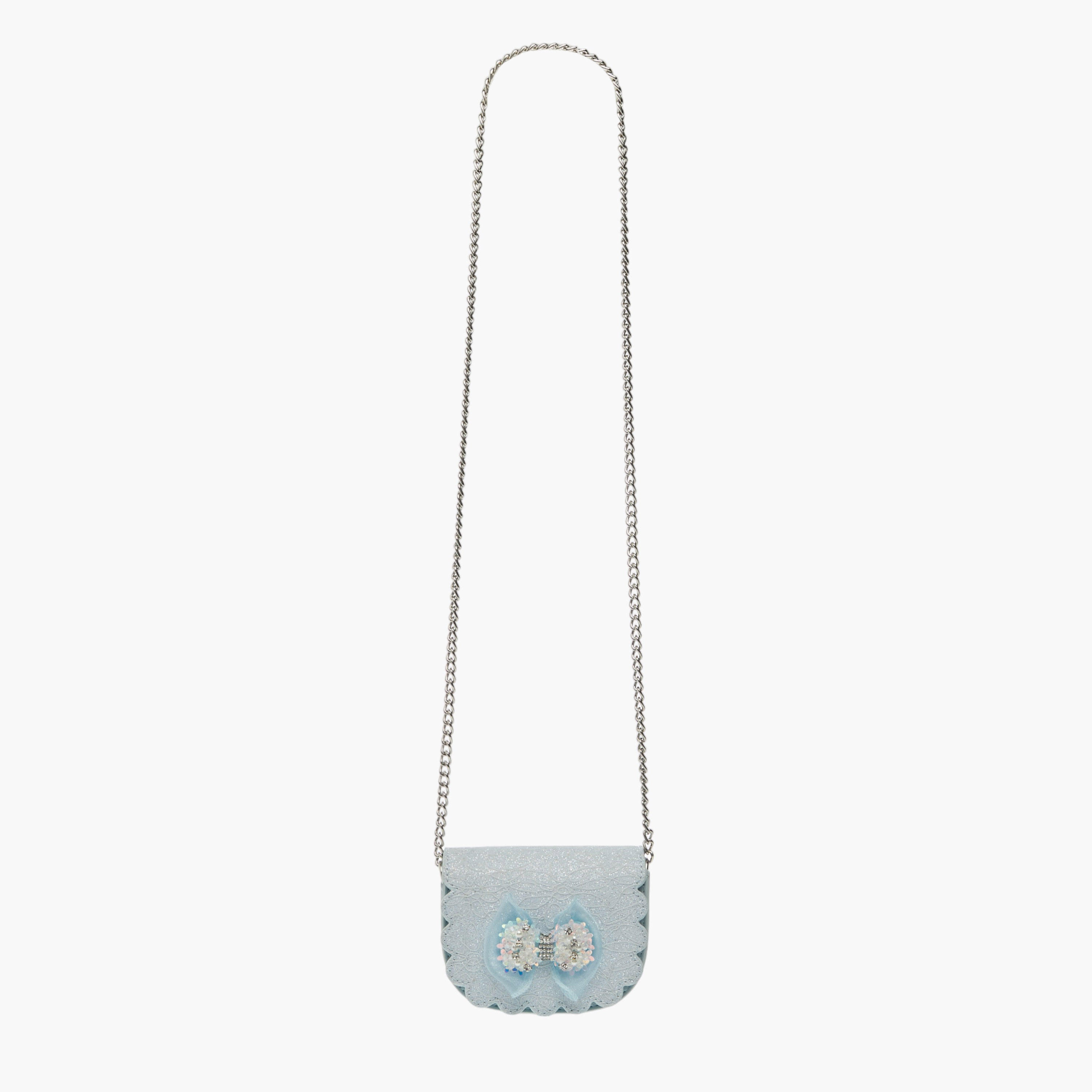 Little Missy Bow Accent Crossbody Bag with Chain Strap and Button Closure-girls-accessories-bags-image-2