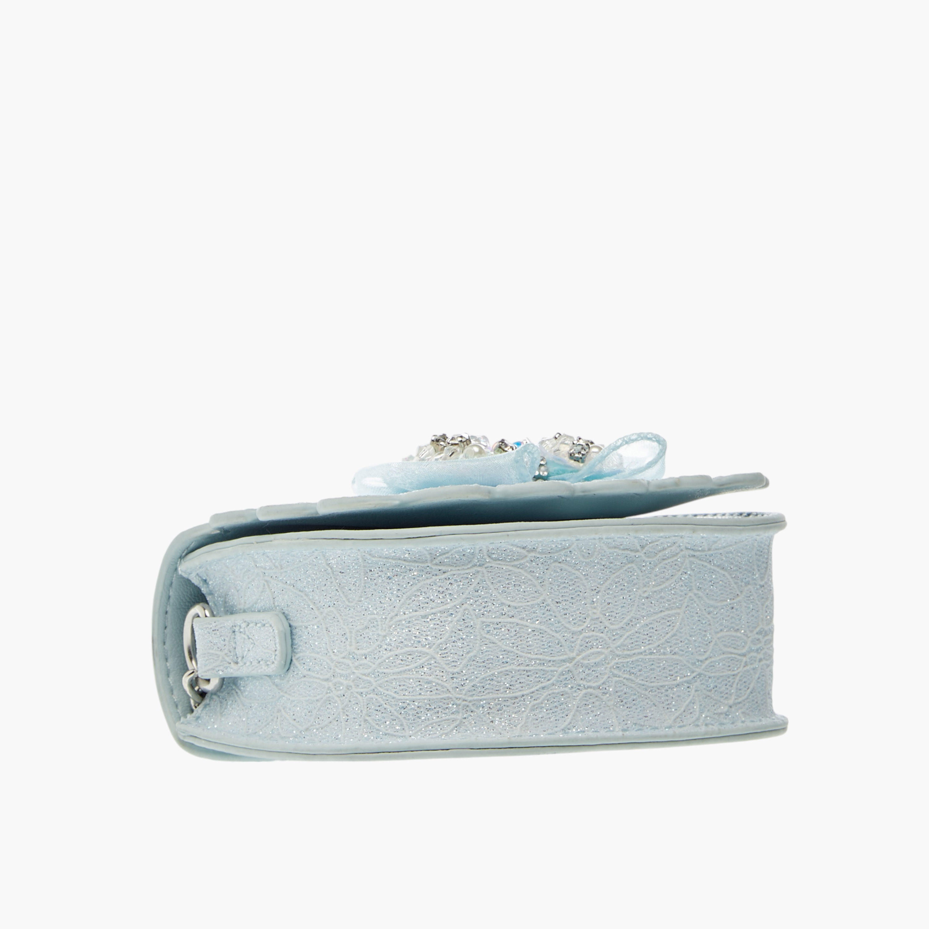 Little Missy Bow Accent Crossbody Bag with Chain Strap and Button Closure-girls-accessories-bags-image-5