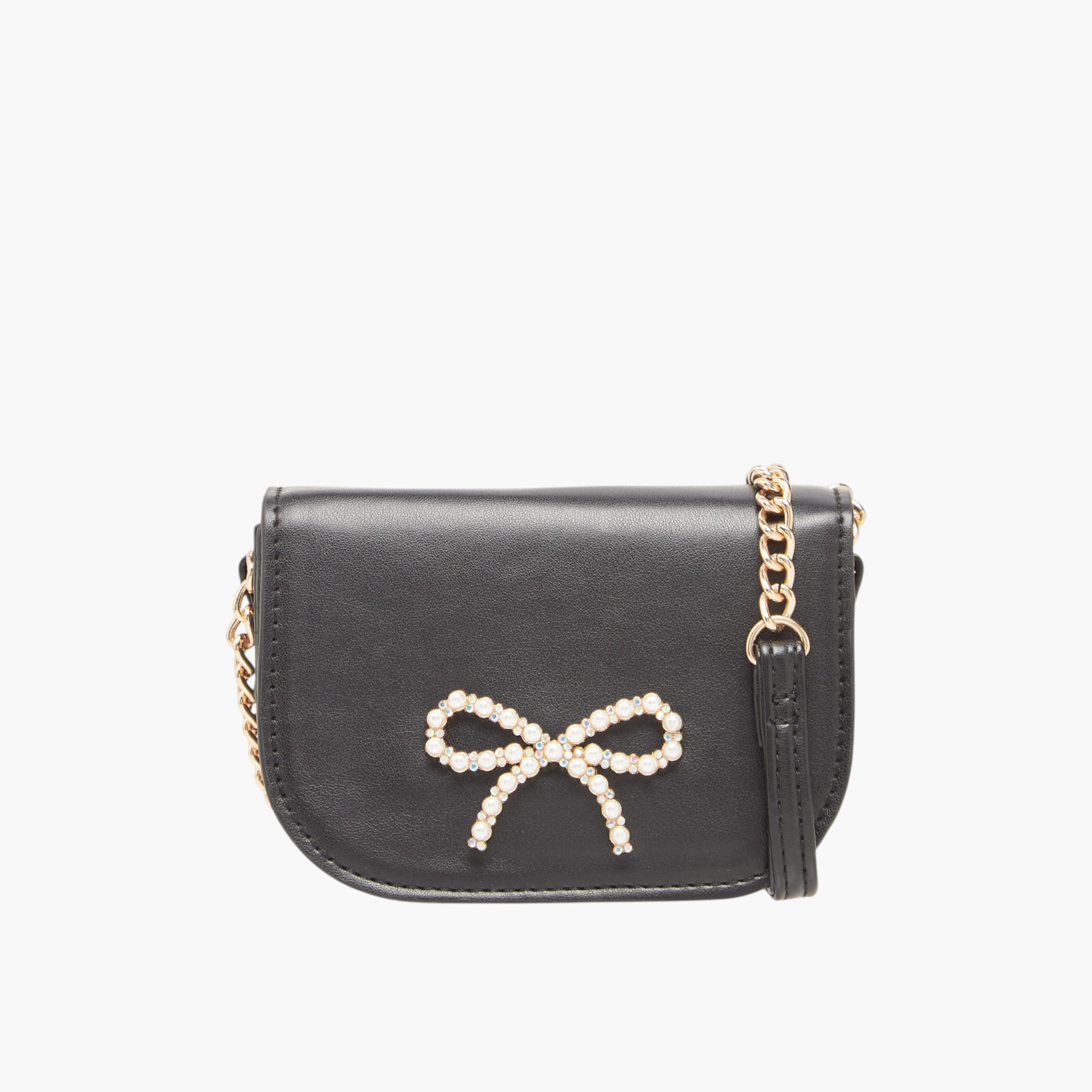 Little Missy Pearl Embellished Crossbody Bag with Magnetic Button Closure-girls-accessories-bags-image-1