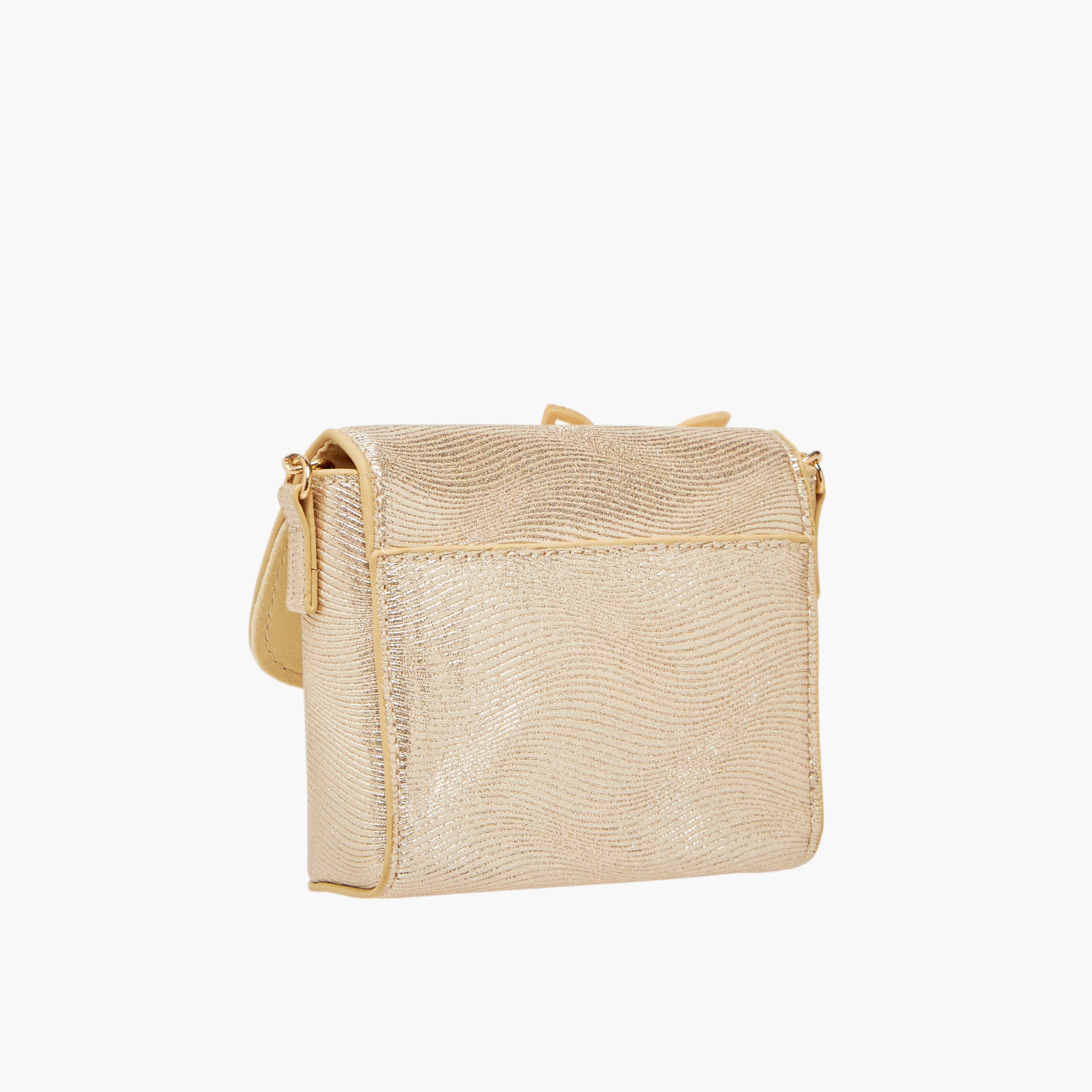 Little Missy Embellished Crossbody Bag with Chain Strap and Button Closure-girls-accessories-bags-image-3