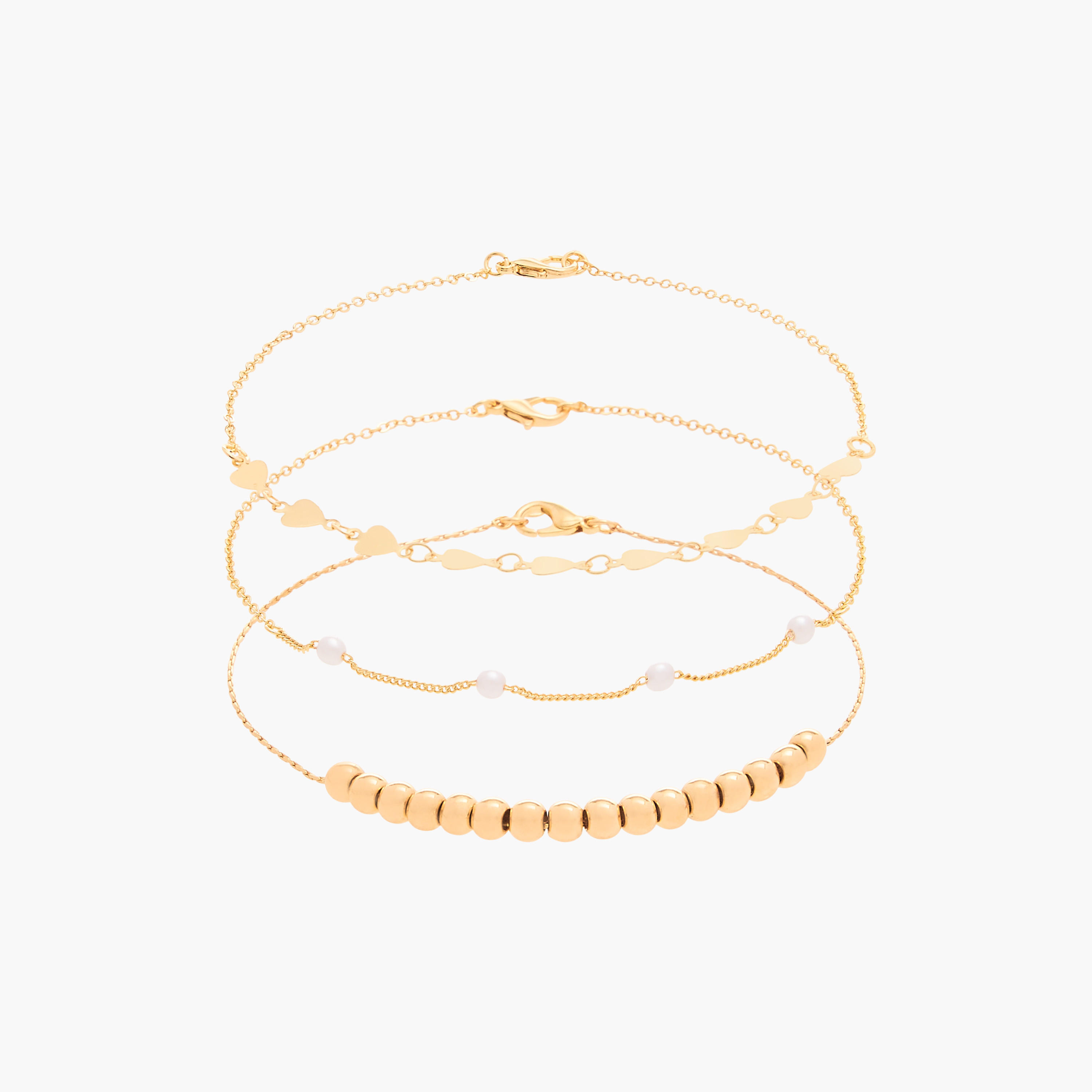 سوار مزين بمشبك إغلاق - مجموعة 3 قطع-women-watchesandjewellery-jewellery-banglesandbracelets-image-1
