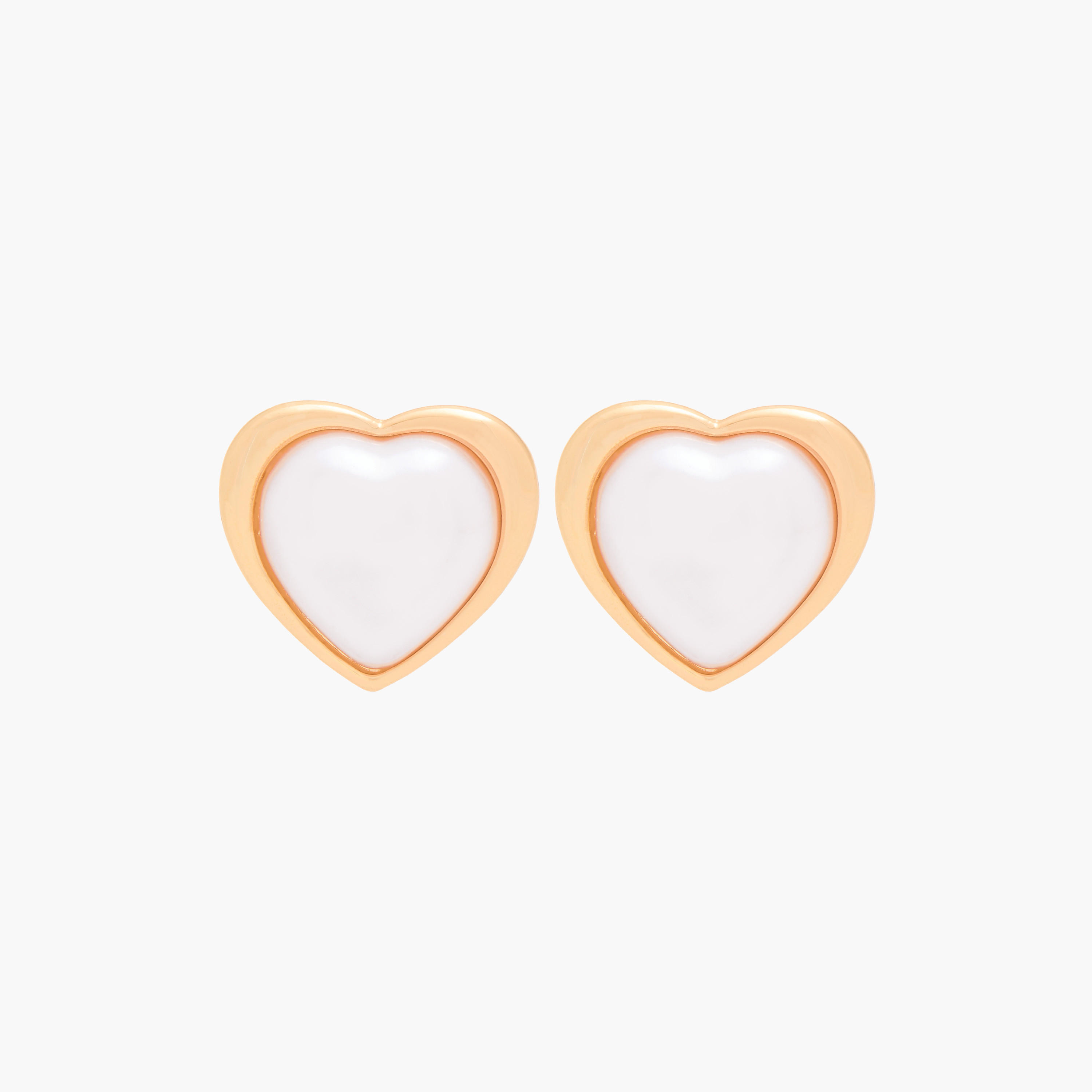 Pearl Embellished Heart Studs with Pushback Closure-women-watchesandjewellery-jewellery-earrings-image-1